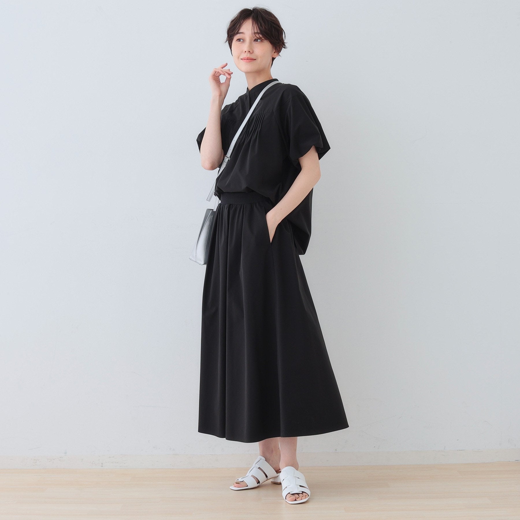 インディヴィ INDIVI 【撥水/UVケア/SETUP可能】アクティブスカート (オリーブグリーン(026)) オリーブグリーン(026)