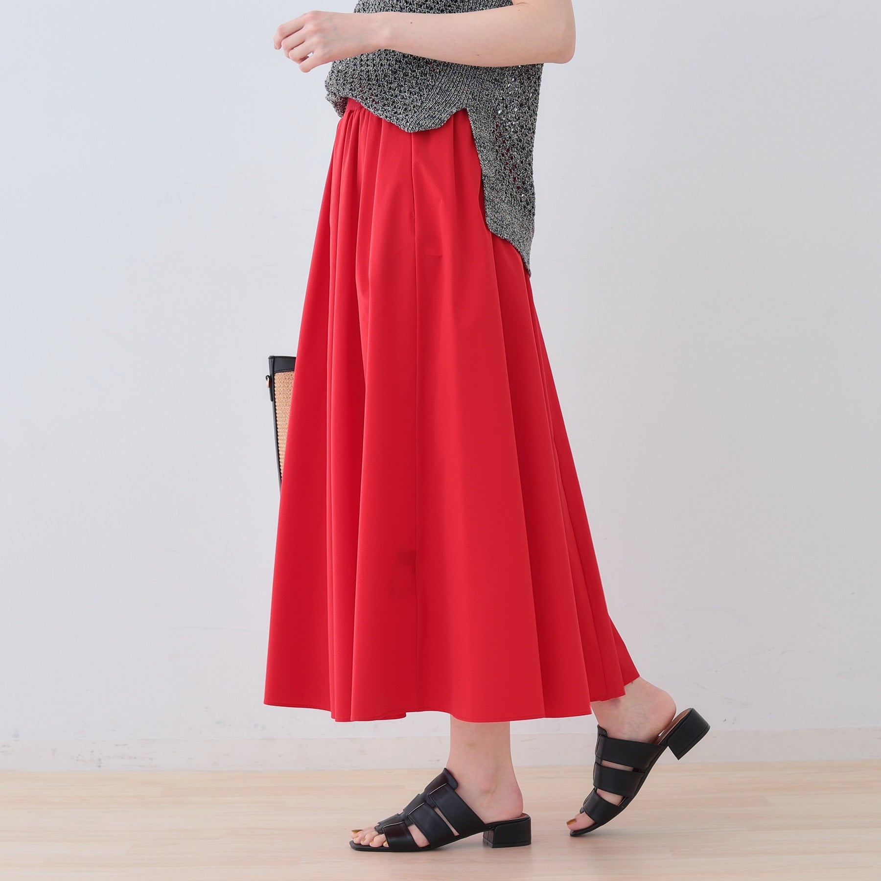 インディヴィ INDIVI 【撥水/UVケア/SETUP可能】アクティブスカート (オリーブグリーン(026)) オリーブグリーン(026)