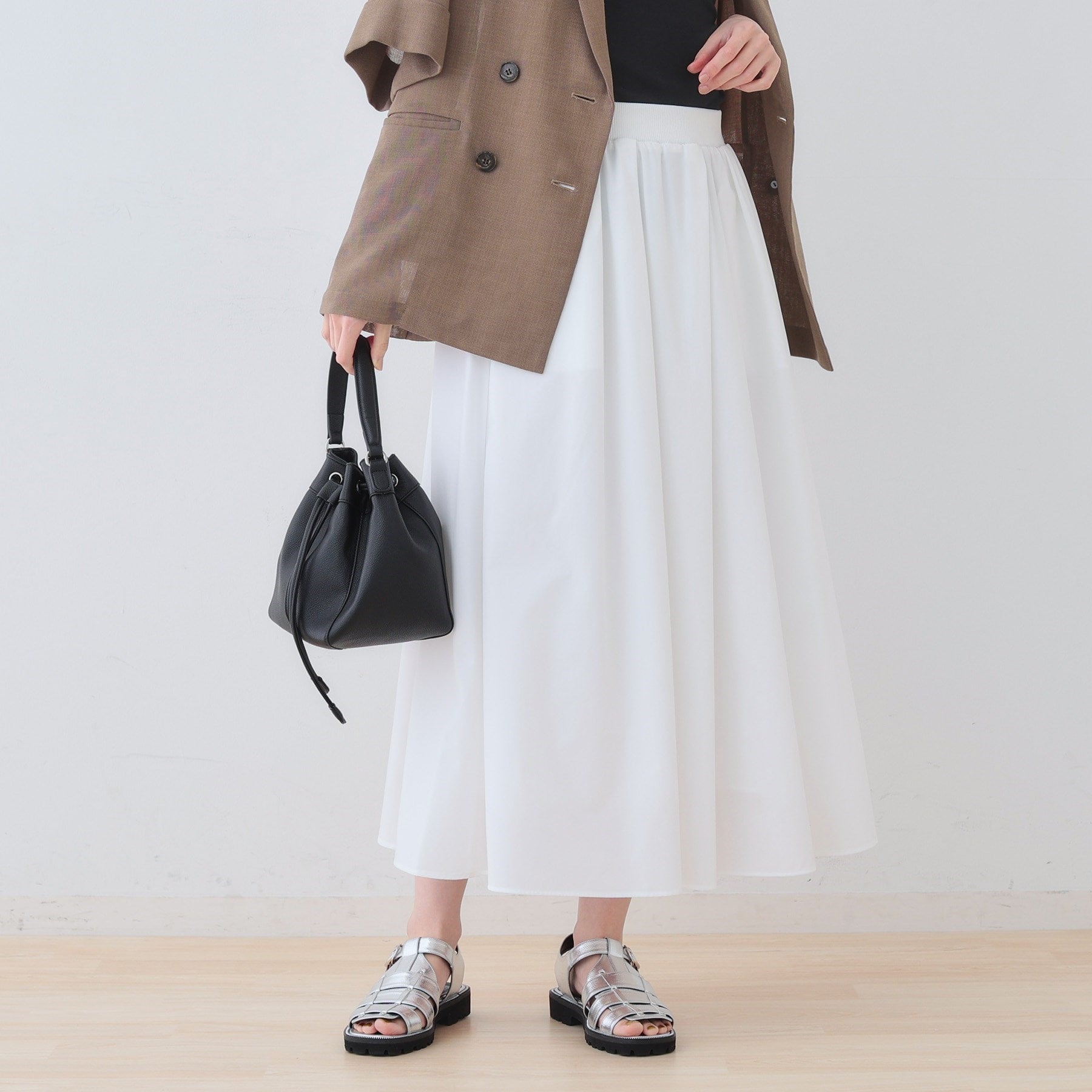 インディヴィ INDIVI 【撥水/UVケア/SETUP可能】アクティブスカート (オリーブグリーン(026)) オリーブグリーン(026)