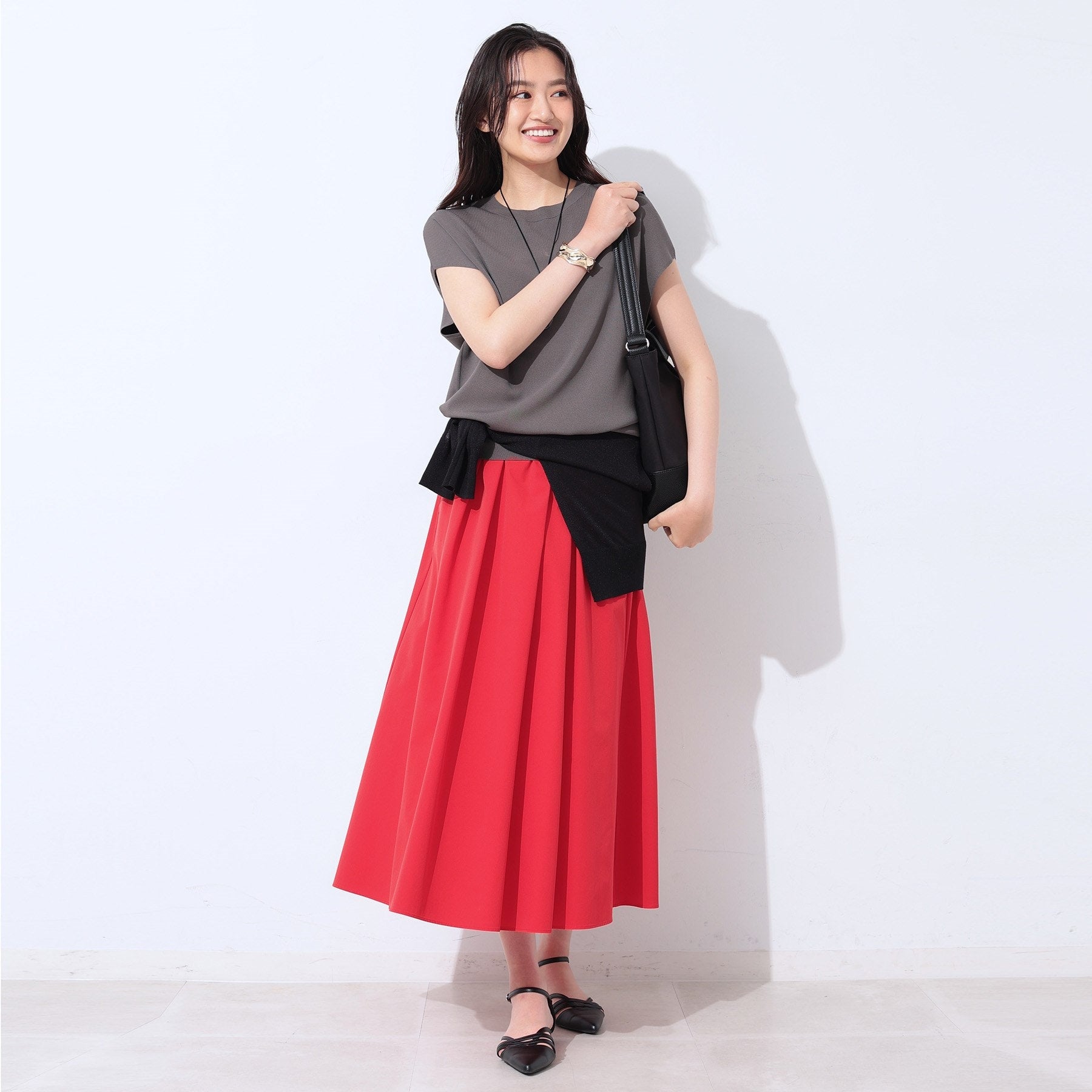 インディヴィ INDIVI 【撥水/UVケア/SETUP可能】アクティブスカート (オリーブグリーン(026)) オリーブグリーン(026)