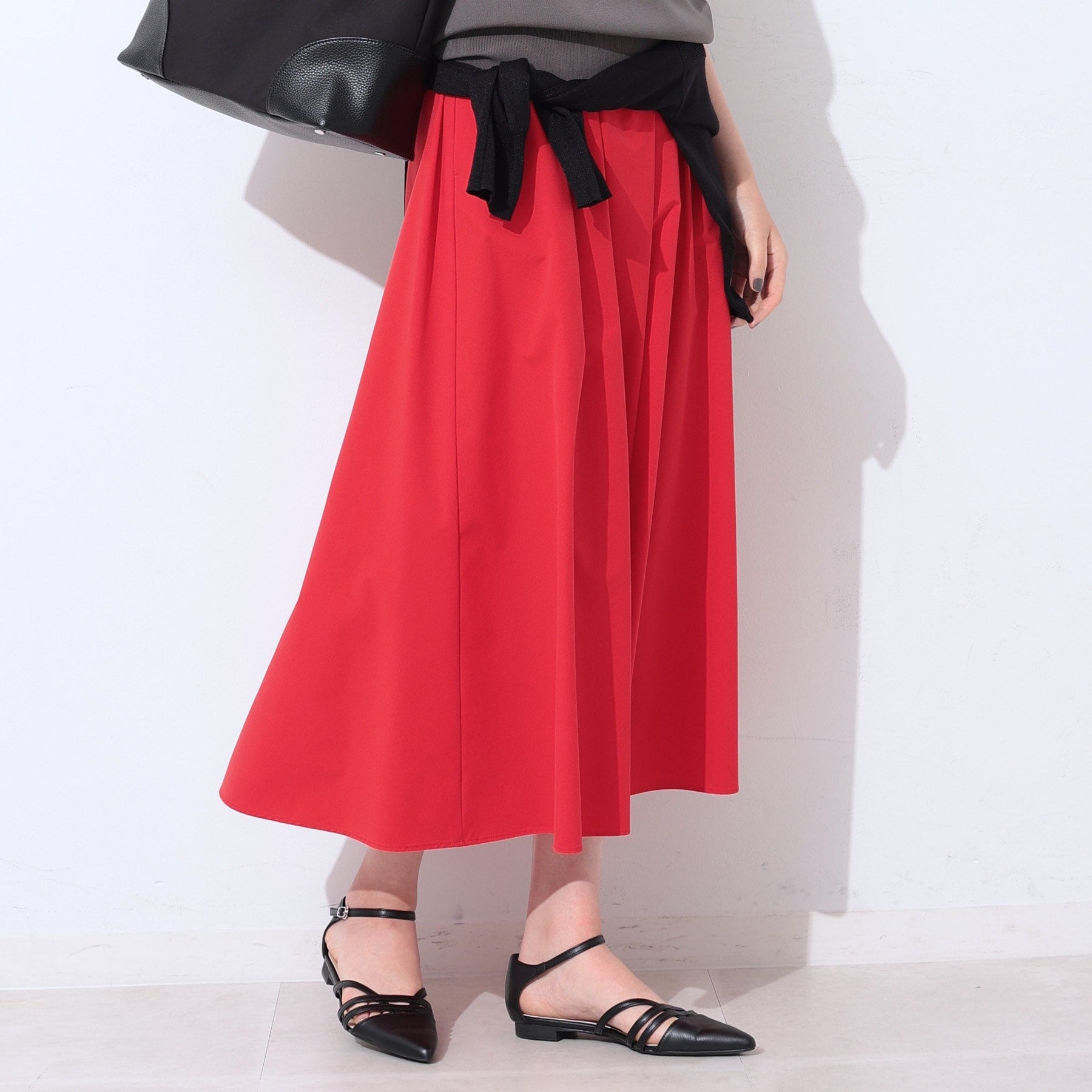 インディヴィ INDIVI 【撥水/UVケア/SETUP可能】アクティブスカート (レッド(062)) レッド(062)