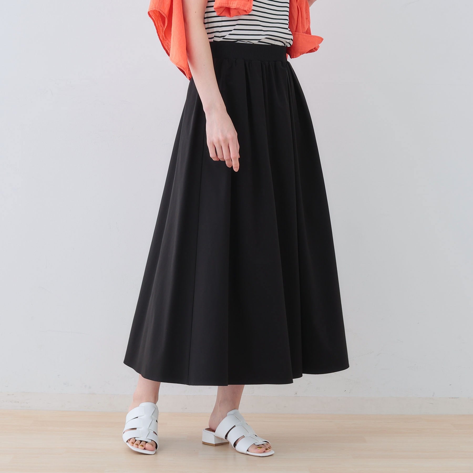 インディヴィ INDIVI 【撥水/UVケア/SETUP可能】アクティブスカート (ブラック(019)) ブラック(019)