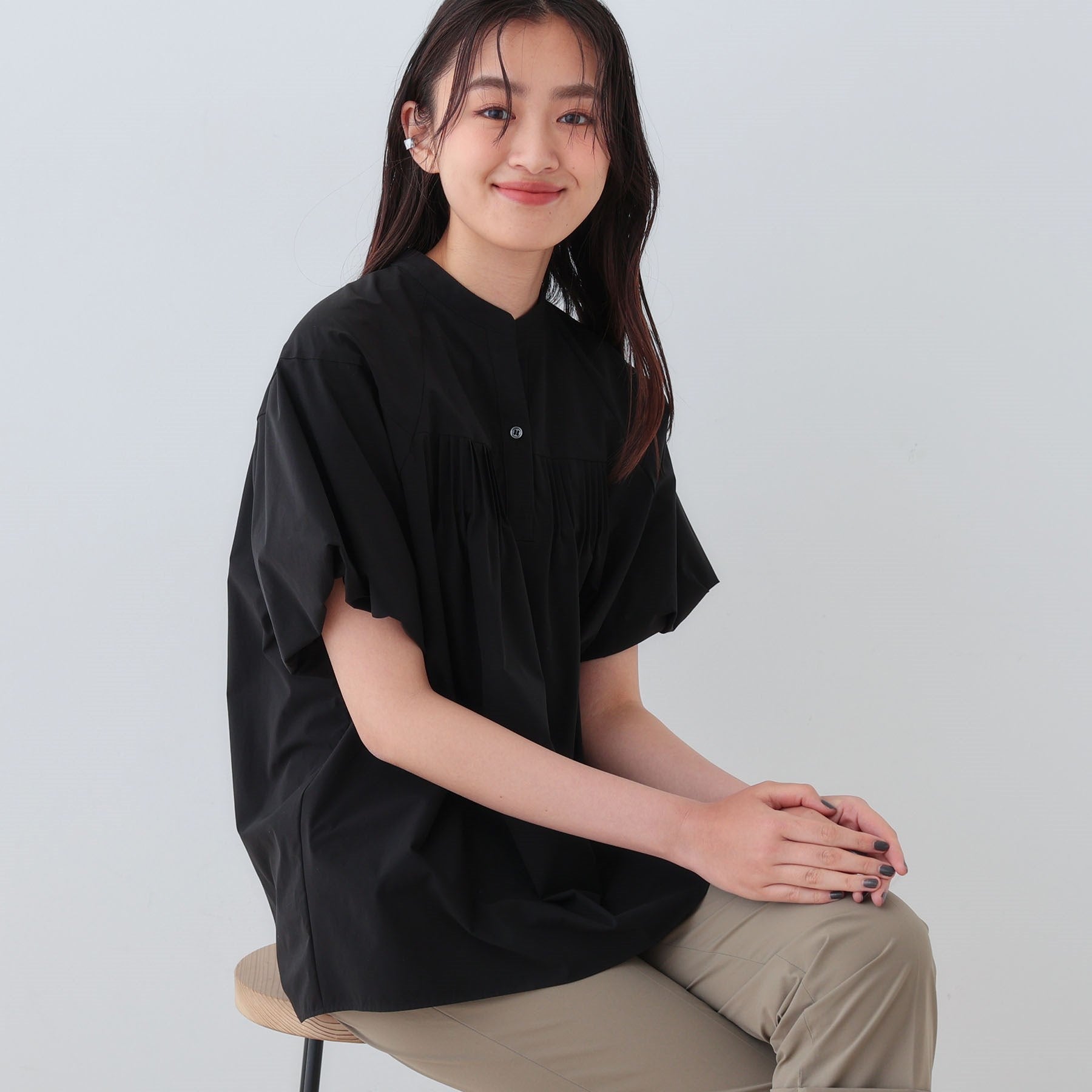 インディヴィ INDIVI 【撥水/UV/SETUP可能】アクティブブラウス (レッド(062)) レッド(062)