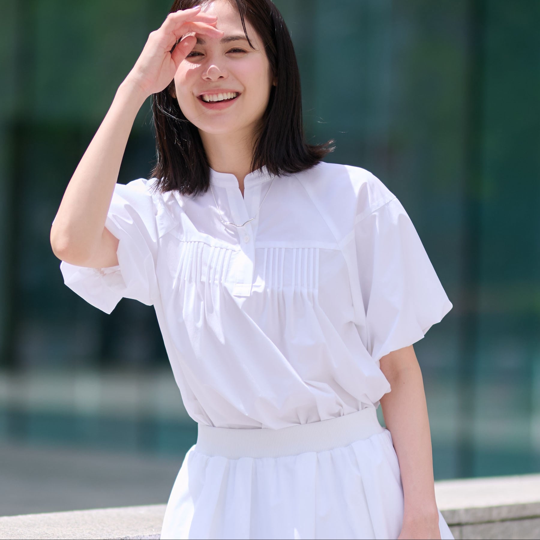 インディヴィ INDIVI 【撥水/UV/SETUP可能】アクティブブラウス (レッド(062)) レッド(062)