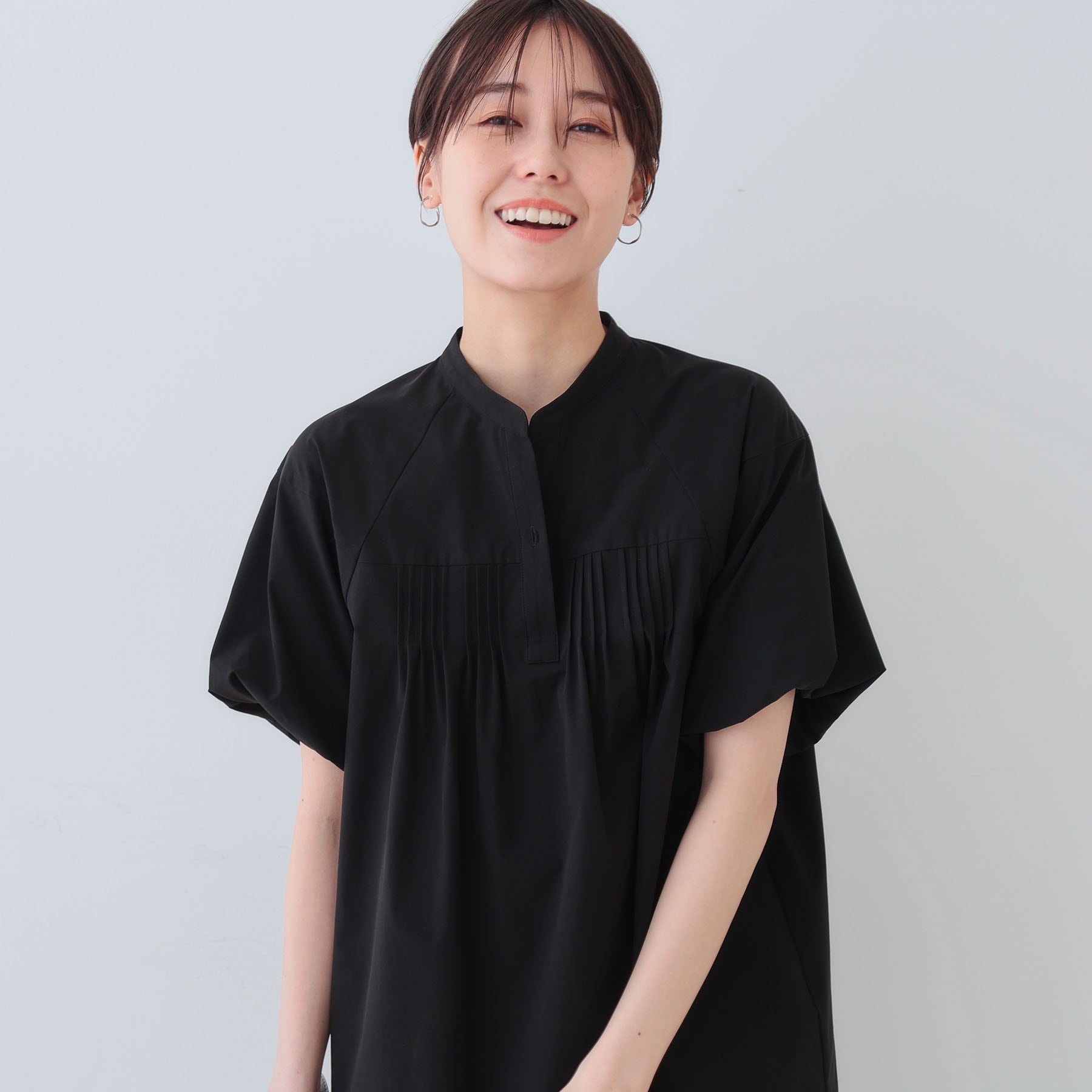 インディヴィ INDIVI 【撥水/UV/SETUP可能】アクティブブラウス (ブラック(019)) ブラック(019)