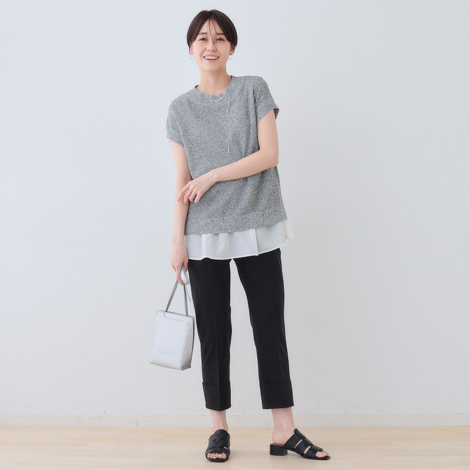 インディヴィ INDIVI 【撥水/UV/SETUP可能】アクティブパンツ (ブラック(019)) ブラック(019)