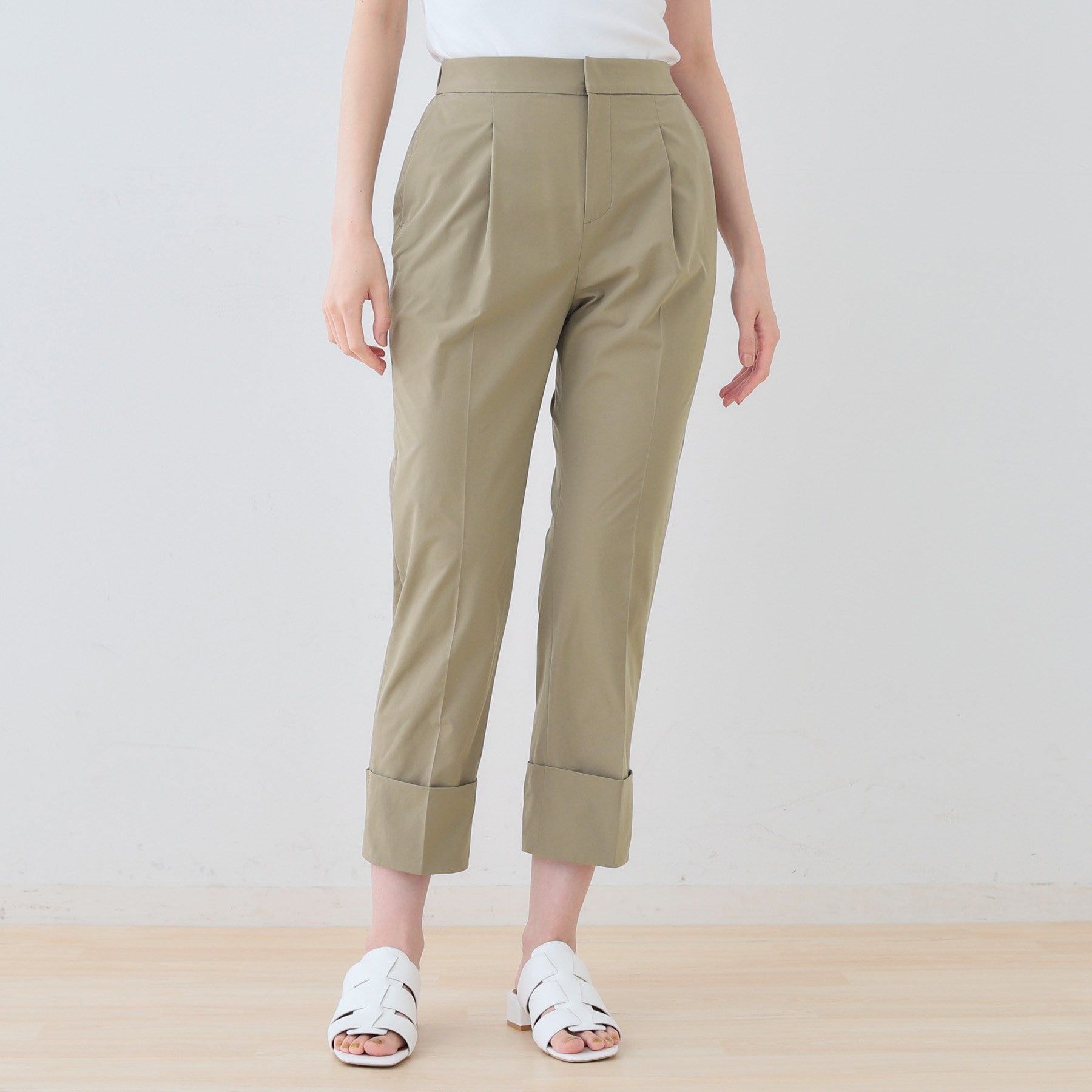 インディヴィ INDIVI 【撥水/UV/SETUP可能】アクティブパンツ (ブラック(019)) ブラック(019)