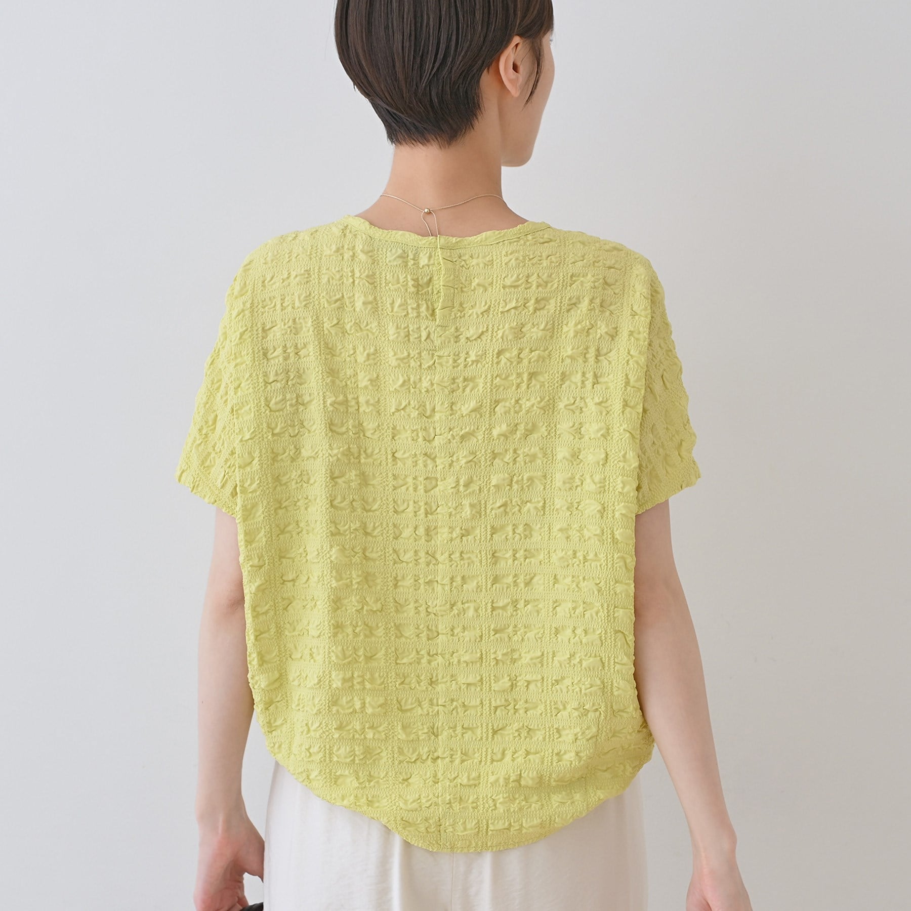 インディヴィ INDIVI 【洗える/凹凸素材/UVケア】コンパクトトップス (ブラック(019)) ブラック(019)