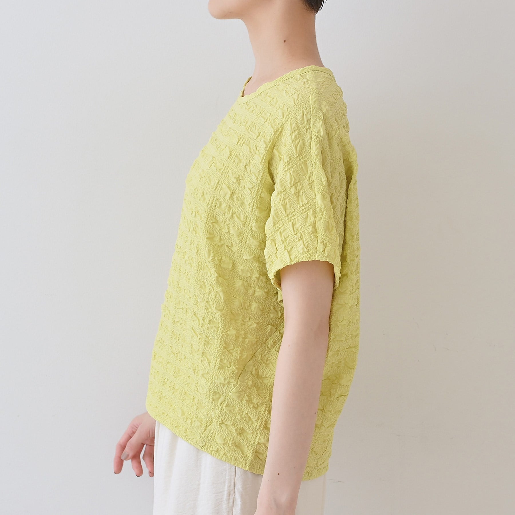 インディヴィ INDIVI 【洗える/凹凸素材/UVケア】コンパクトトップス (ブラック(019)) ブラック(019)