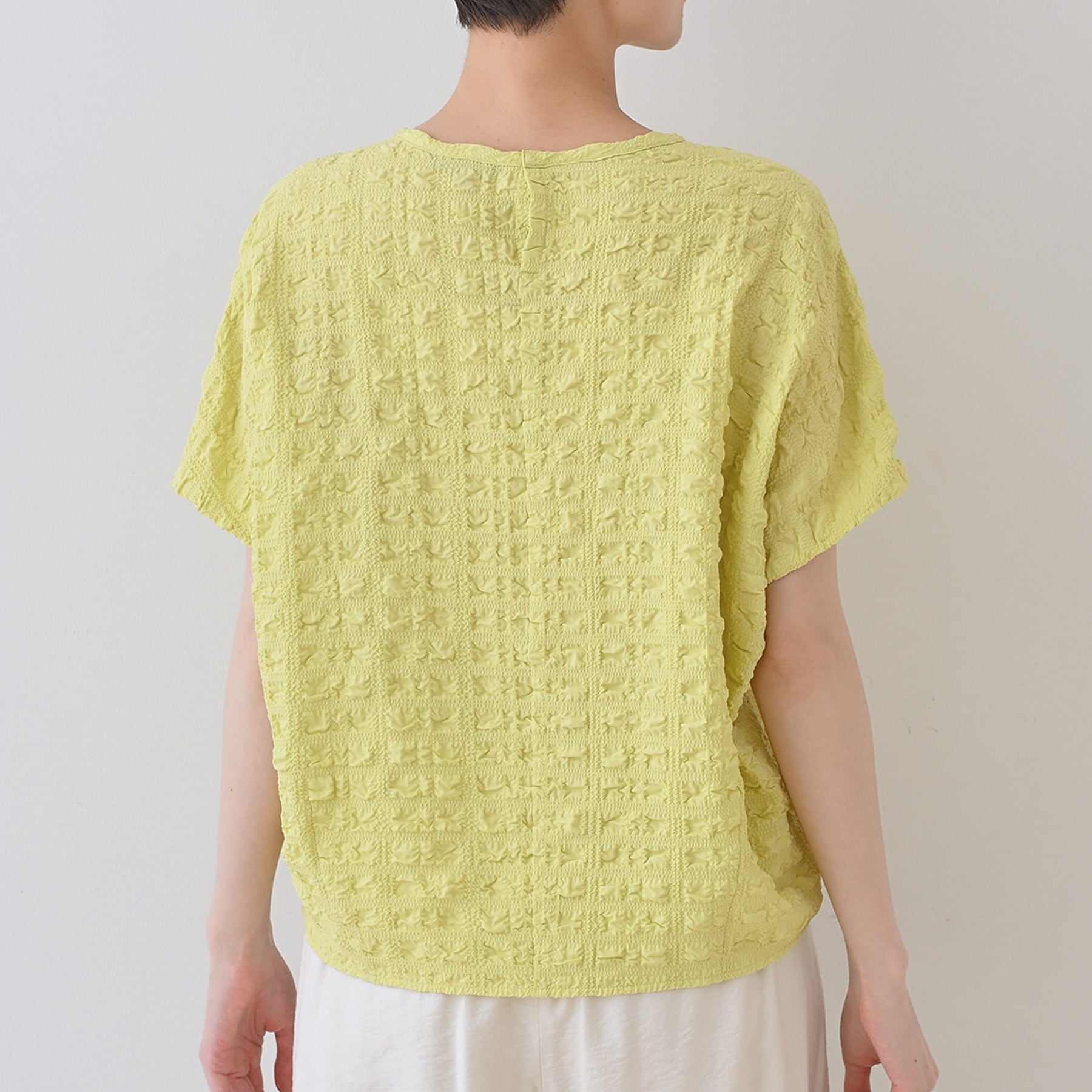 インディヴィ INDIVI 【洗える/凹凸素材/UVケア】コンパクトトップス (ブラック(019)) ブラック(019)