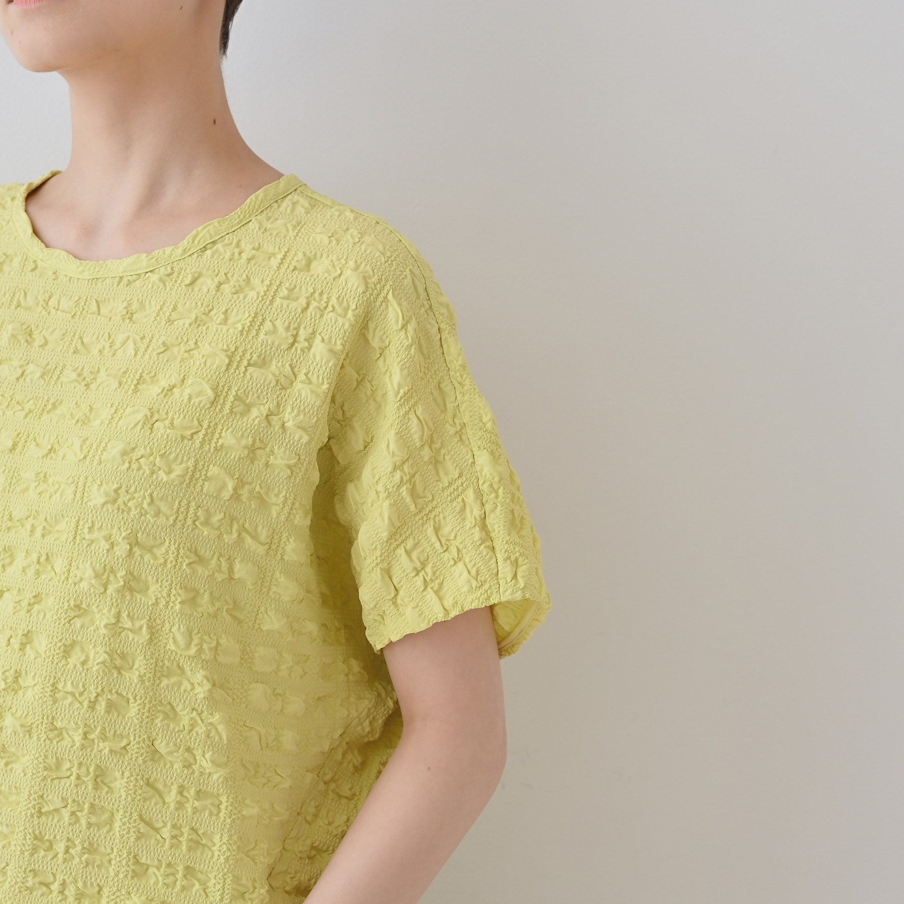 インディヴィ INDIVI 【洗える/凹凸素材/UVケア】コンパクトトップス (ブラック(019)) ブラック(019)