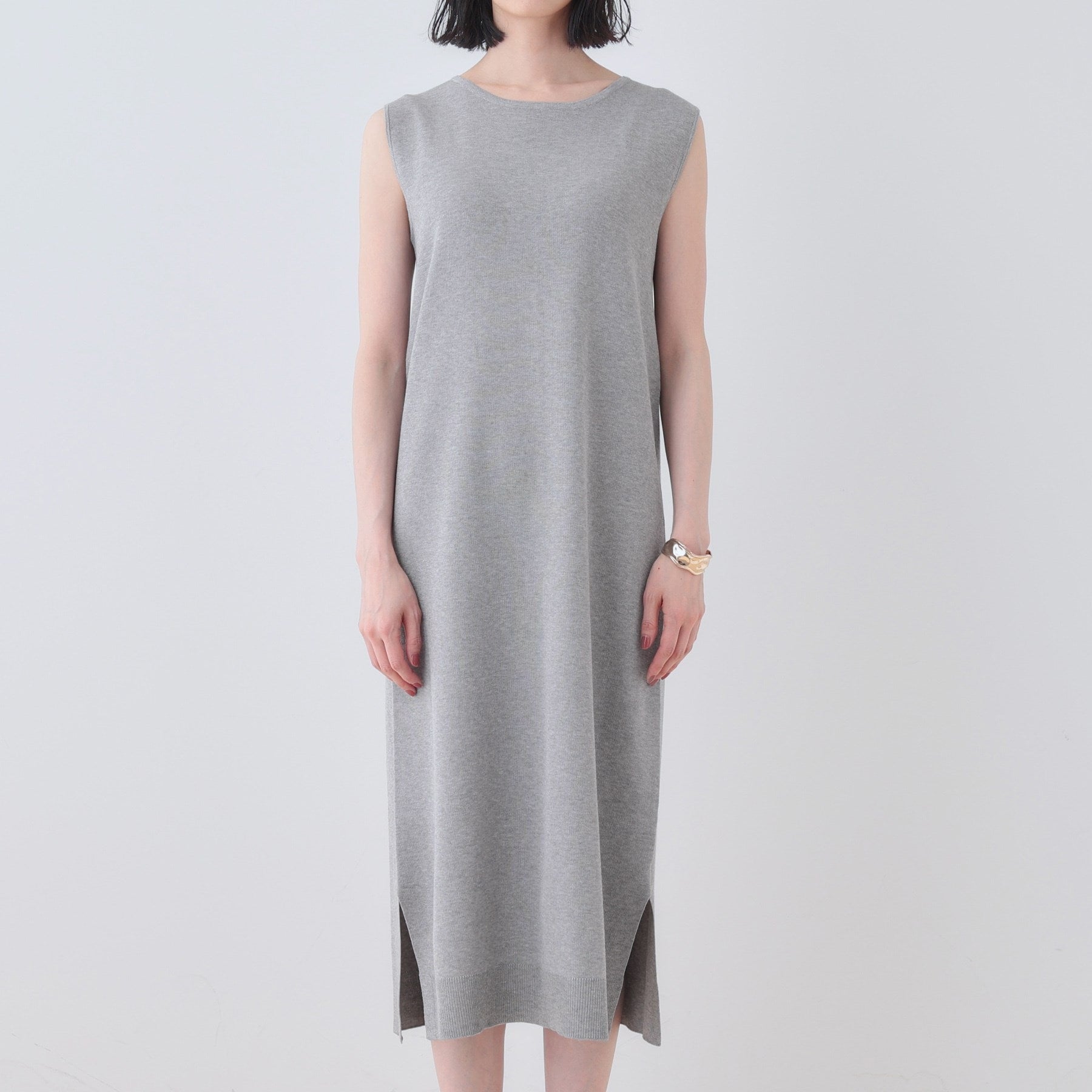 インディヴィ INDIVI 【2点セット】前後2WAYニットワンピース (ブラック(019)) ブラック(019)