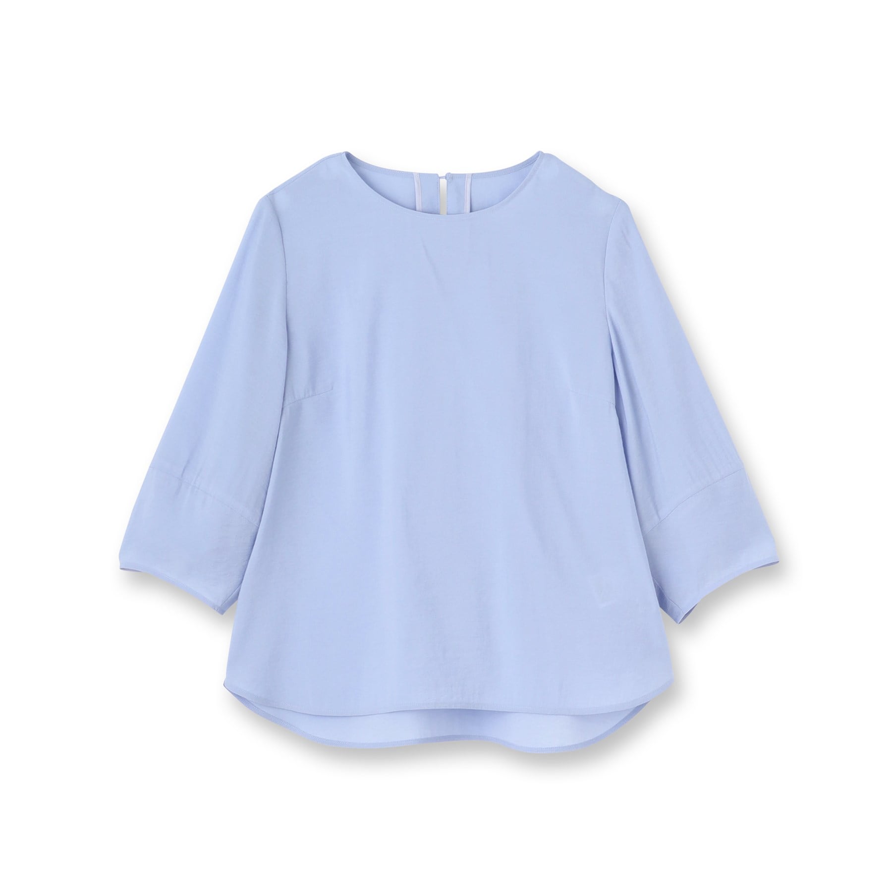 インディヴィ INDIVI 【洗える/SETUP可能】袖コンシャスシアーブラウス (サックスブルー(090)) サックスブルー(090)