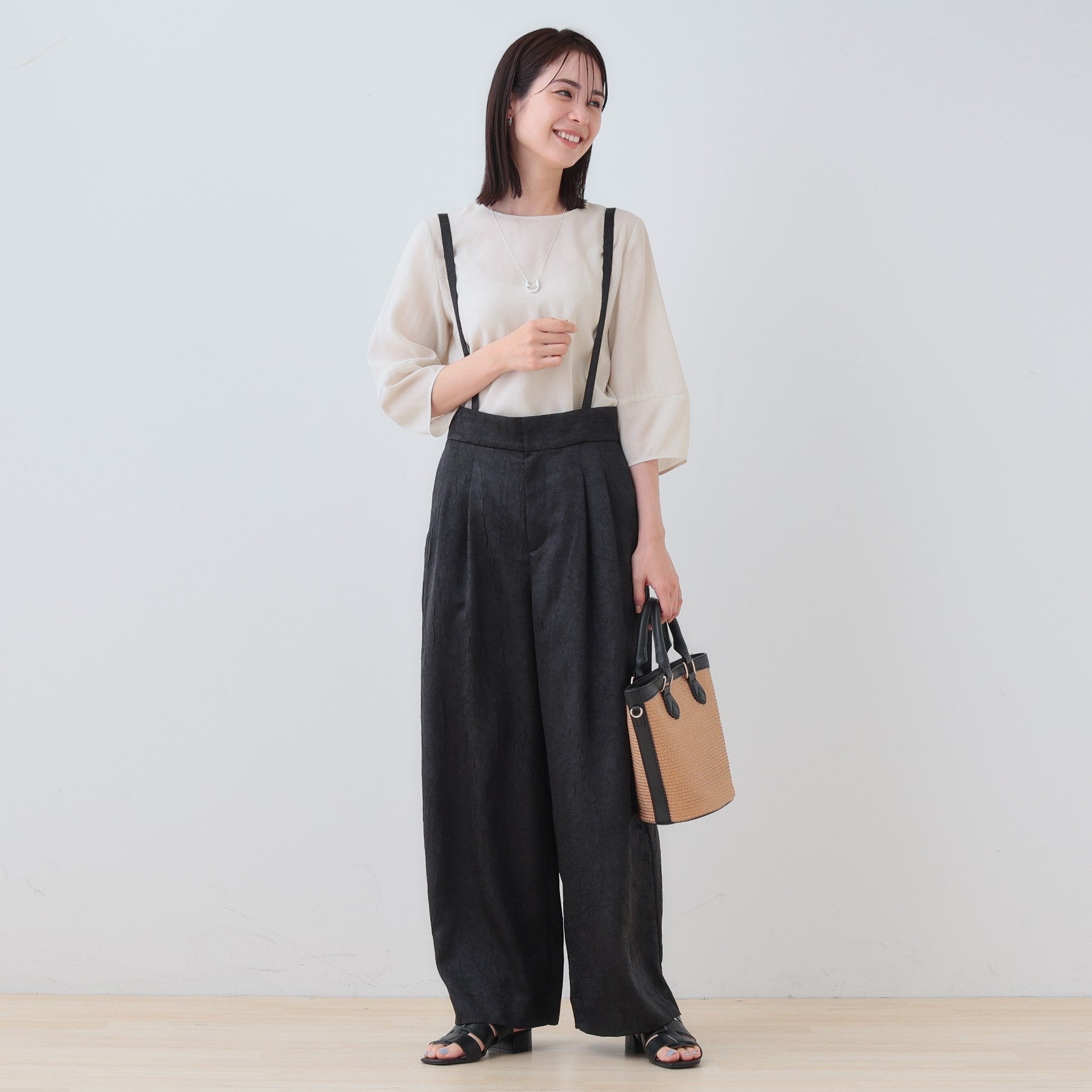 インディヴィ INDIVI 【洗える/SETUP可能】袖コンシャスシアーブラウス (サックスブルー(090)) サックスブルー(090)