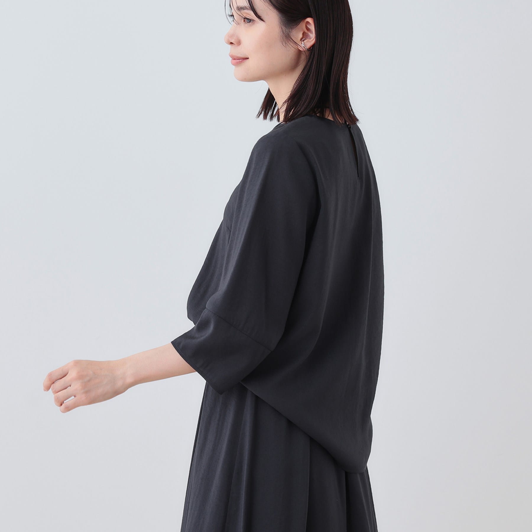 インディヴィ INDIVI 【洗える/SETUP可能】袖コンシャスシアーブラウス (サックスブルー(090)) サックスブルー(090)