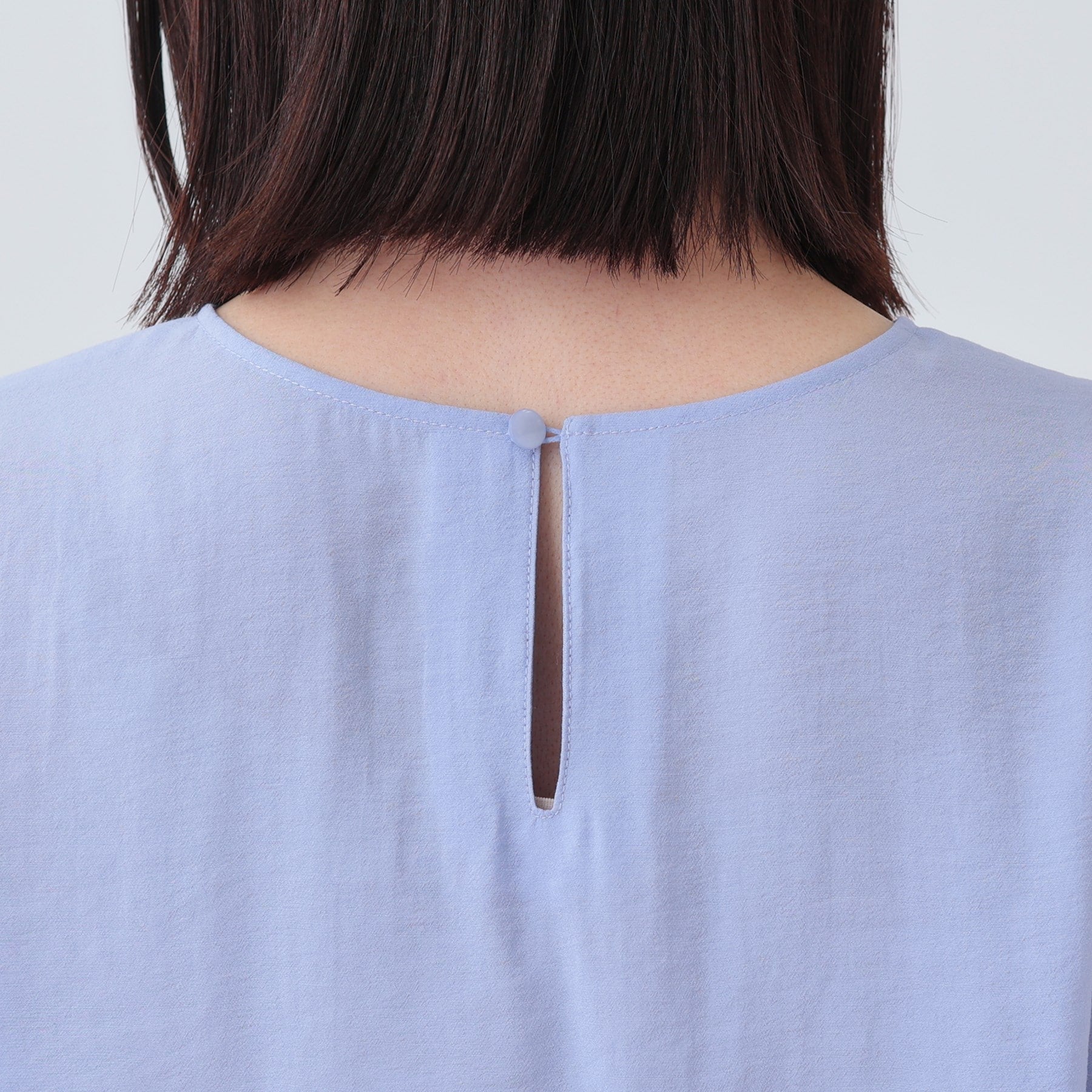 インディヴィ INDIVI 【洗える/SETUP可能】袖コンシャスシアーブラウス (サックスブルー(090)) サックスブルー(090)