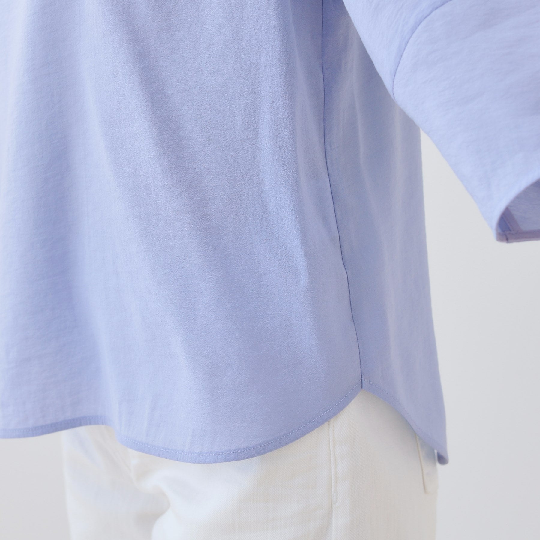 インディヴィ INDIVI 【洗える/SETUP可能】袖コンシャスシアーブラウス (サックスブルー(090)) サックスブルー(090)