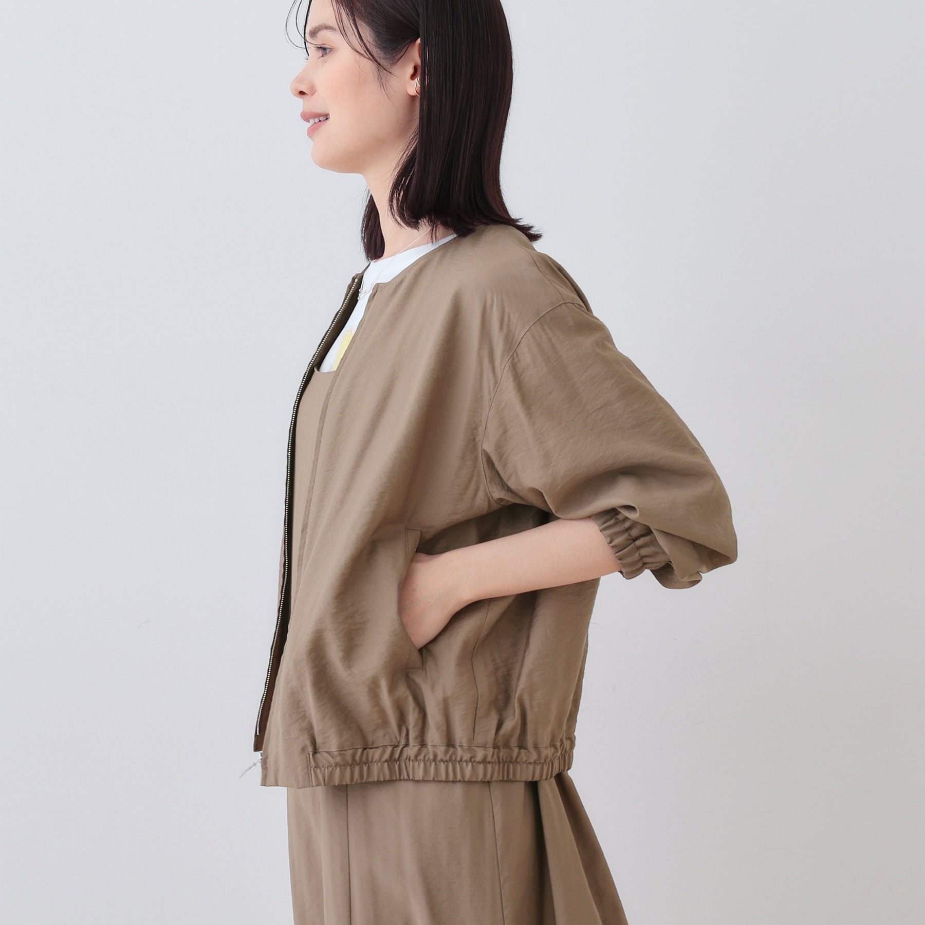 インディヴィ INDIVI ワッシャーブルゾン (ブラック(019)) ブラック(019)