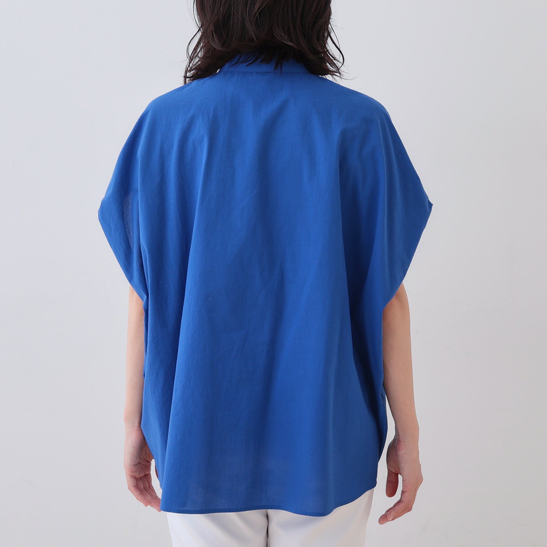 インディヴィ INDIVI 【SETUP可能/涼しい】コットンオーバーシャツ (ブラック(019)) ブラック(019)