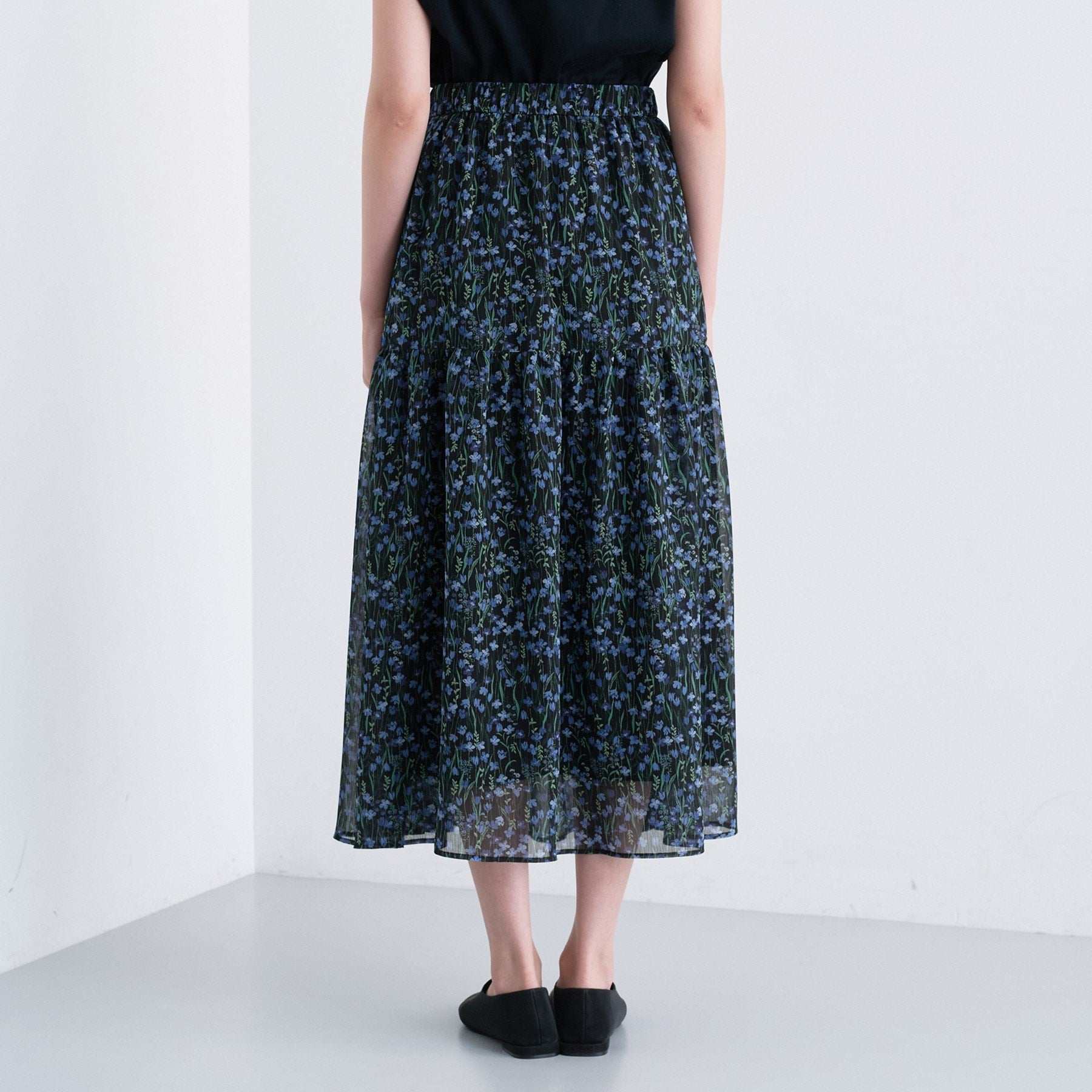 インディヴィ INDIVI 【セットアップ可能】フラワーシフォンスカート (ライトベージュ(151)) ライトベージュ(151)