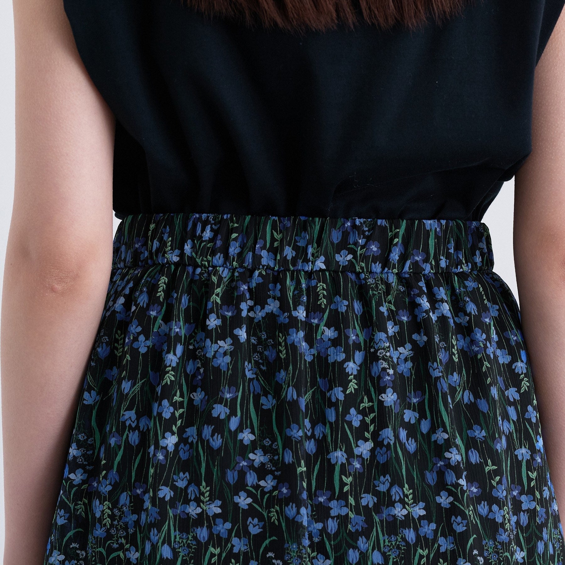 インディヴィ INDIVI 【セットアップ可能】フラワーシフォンスカート (ライトベージュ(151)) ライトベージュ(151)