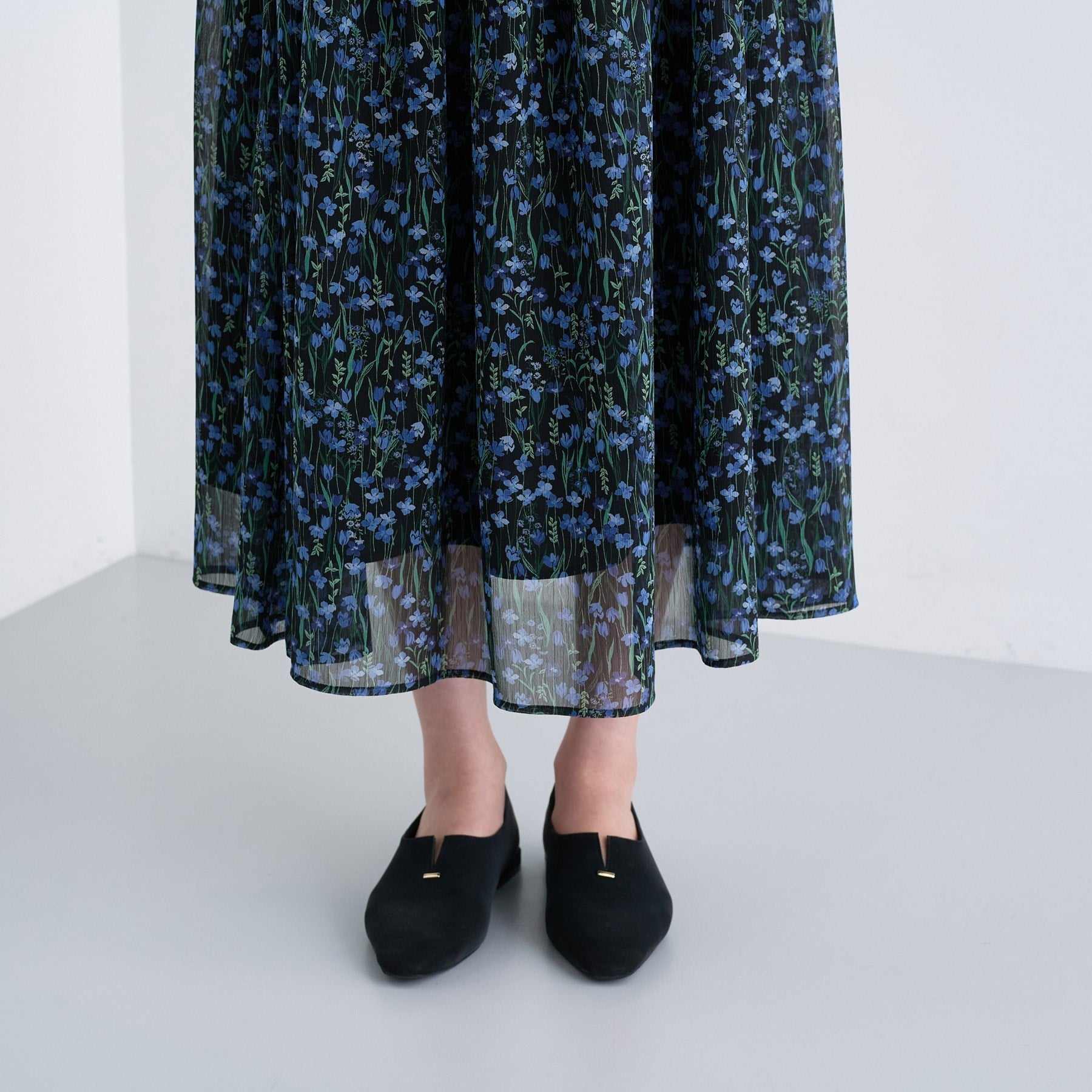 インディヴィ INDIVI 【セットアップ可能】フラワーシフォンスカート (ライトベージュ(151)) ライトベージュ(151)