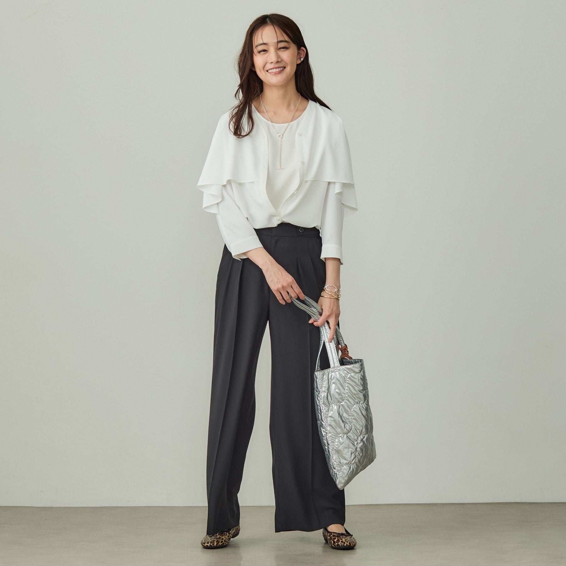 インディヴィ INDIVI 【着る日傘/UVケア/接触冷感】ケープカラーブラウス (ホワイト(001)) ホワイト(001)