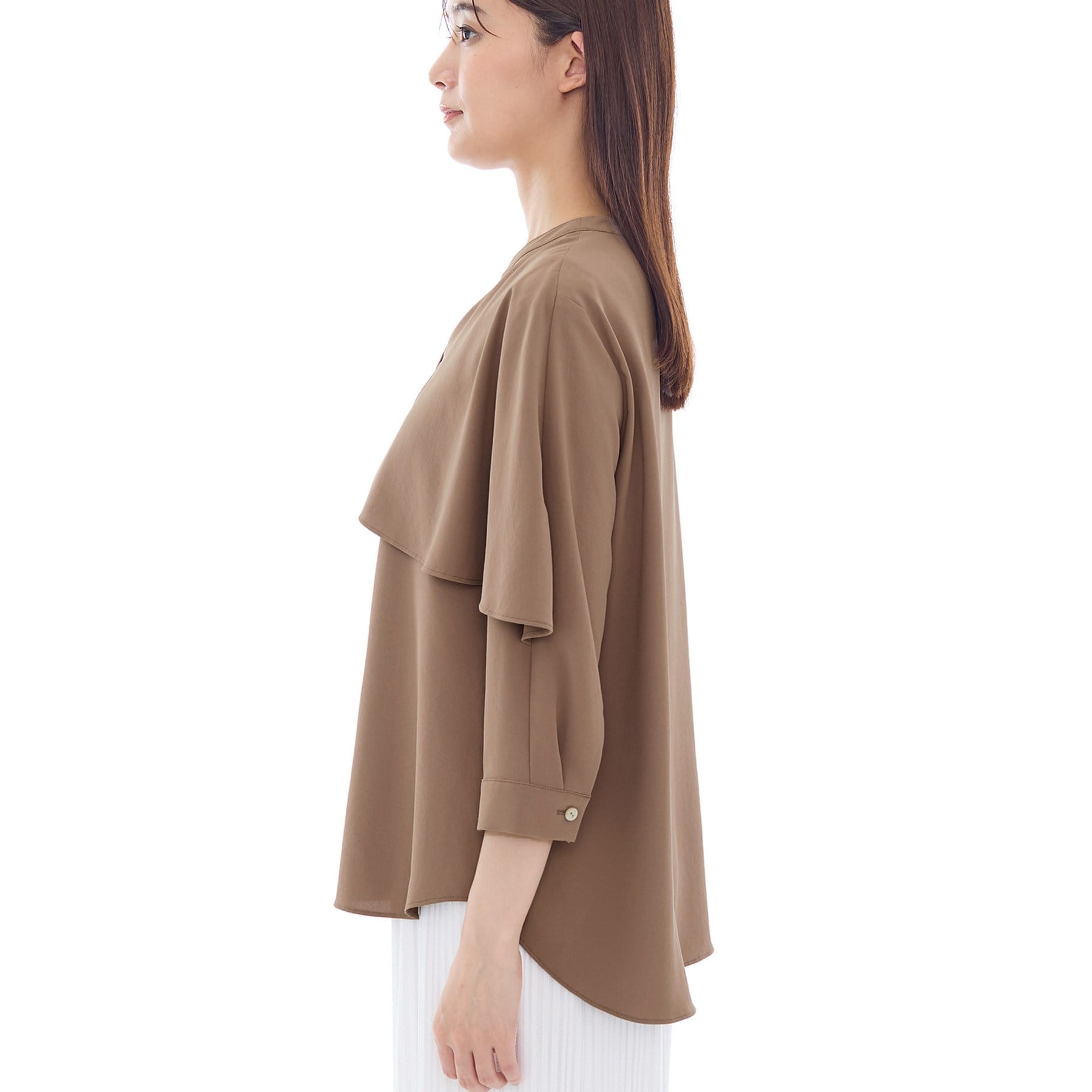 インディヴィ INDIVI 【着る日傘/UVケア/接触冷感】ケープカラーブラウス (ホワイト(001)) ホワイト(001)