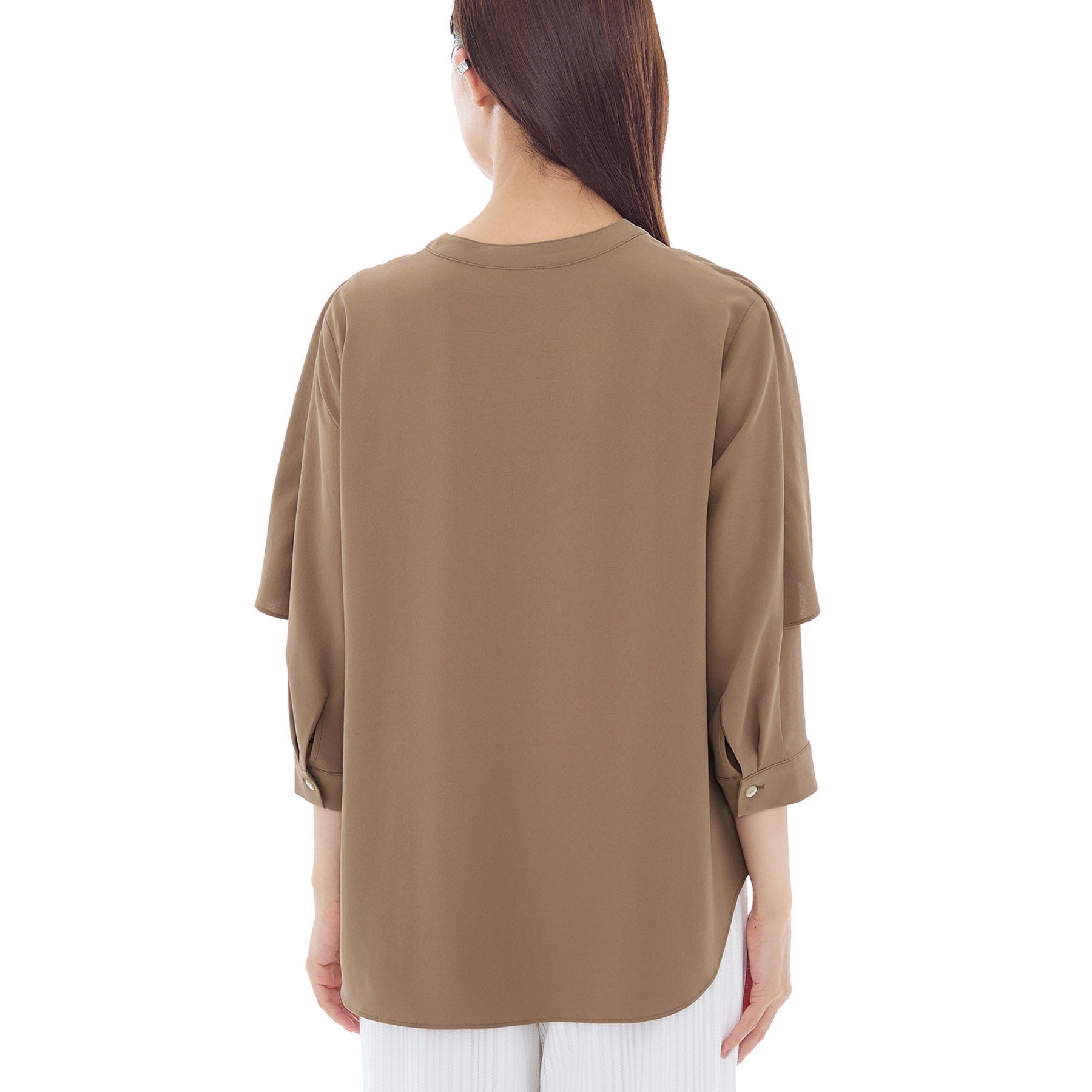 インディヴィ INDIVI 【着る日傘/UVケア/接触冷感】ケープカラーブラウス (ホワイト(001)) ホワイト(001)