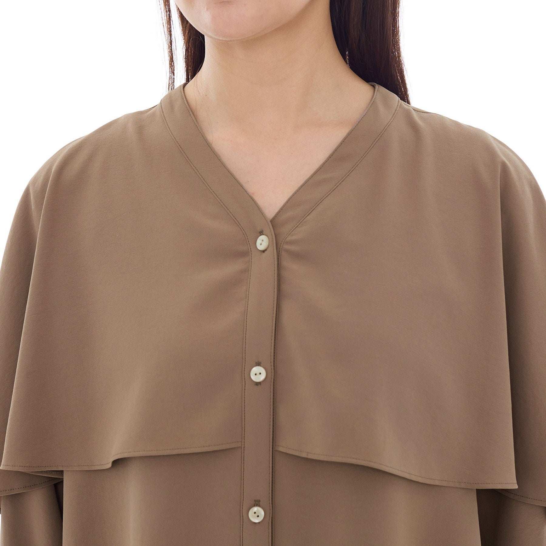 インディヴィ INDIVI 【着る日傘/UVケア/接触冷感】ケープカラーブラウス (ホワイト(001)) ホワイト(001)