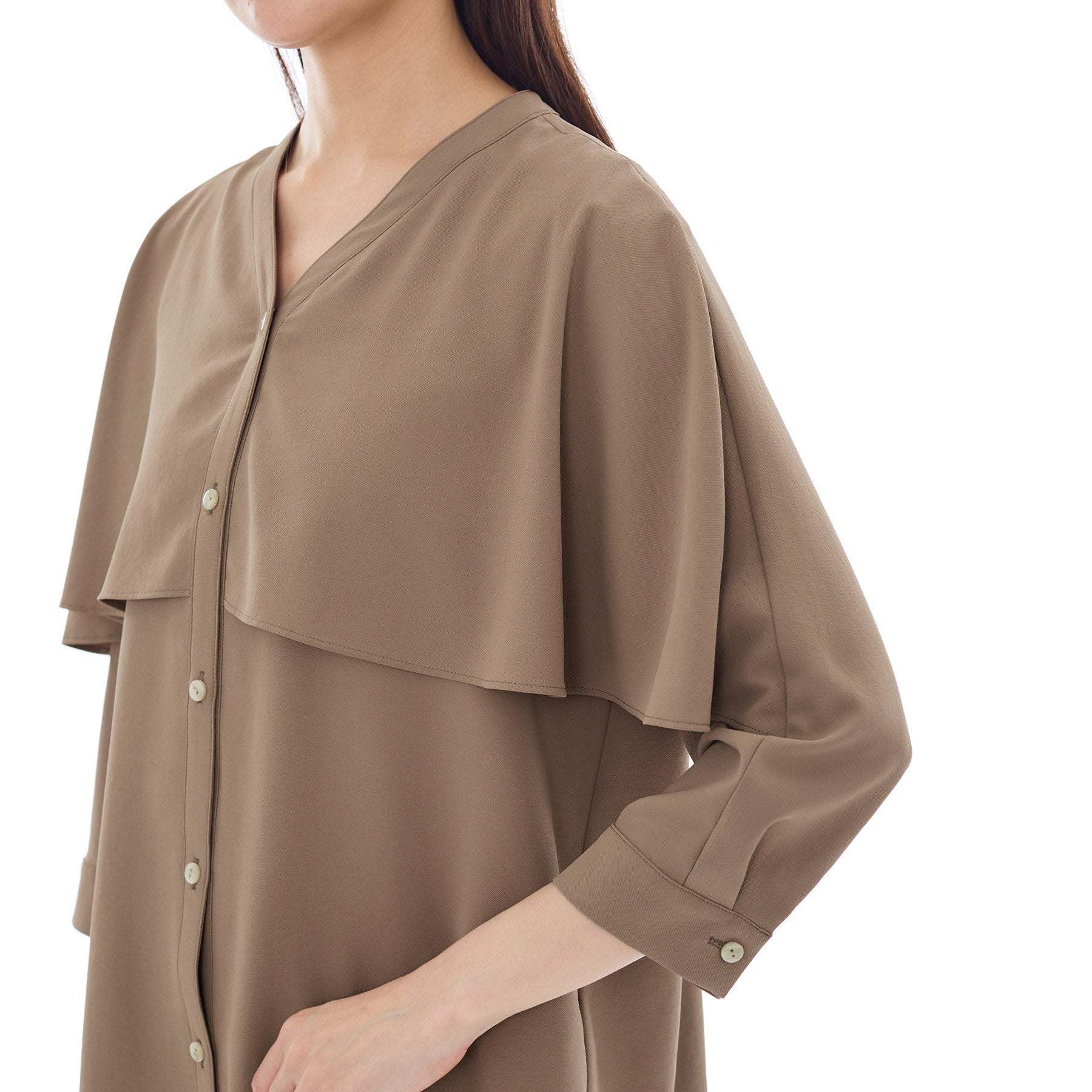 インディヴィ INDIVI 【着る日傘/UVケア/接触冷感】ケープカラーブラウス (ホワイト(001)) ホワイト(001)