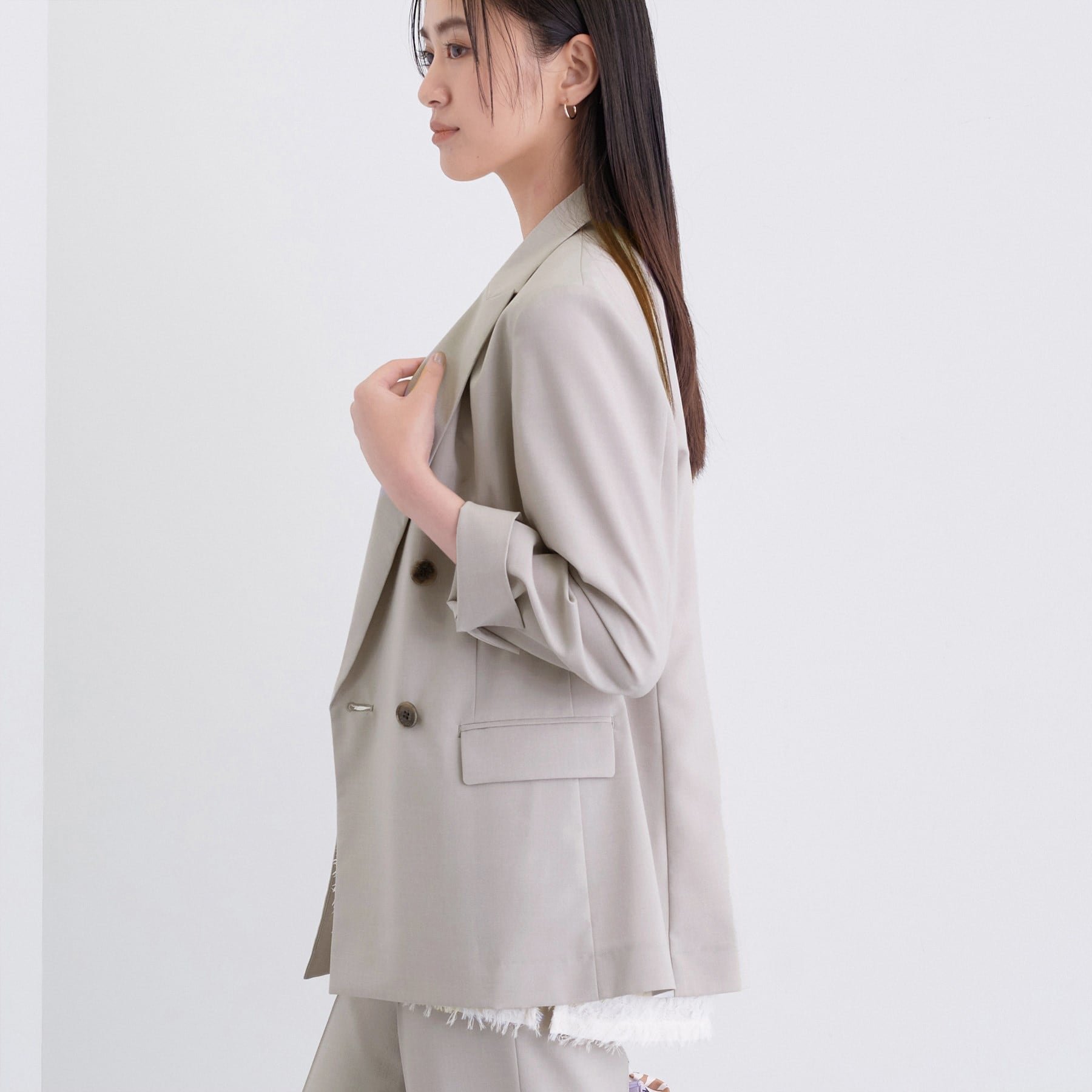 インディヴィ INDIVI 【UVケア】ライトダブルジャケット (ネイビー(094)) ネイビー(094)