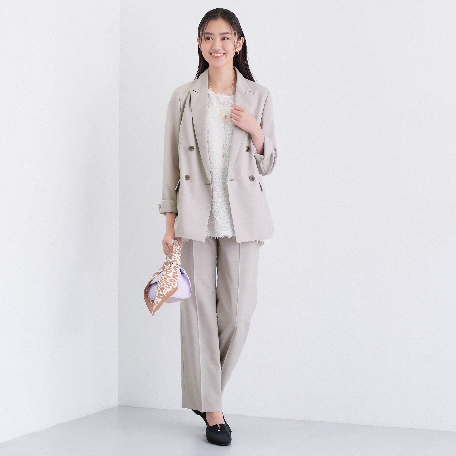 インディヴィ INDIVI 【UVケア】ライトダブルジャケット (ネイビー(094)) ネイビー(094)