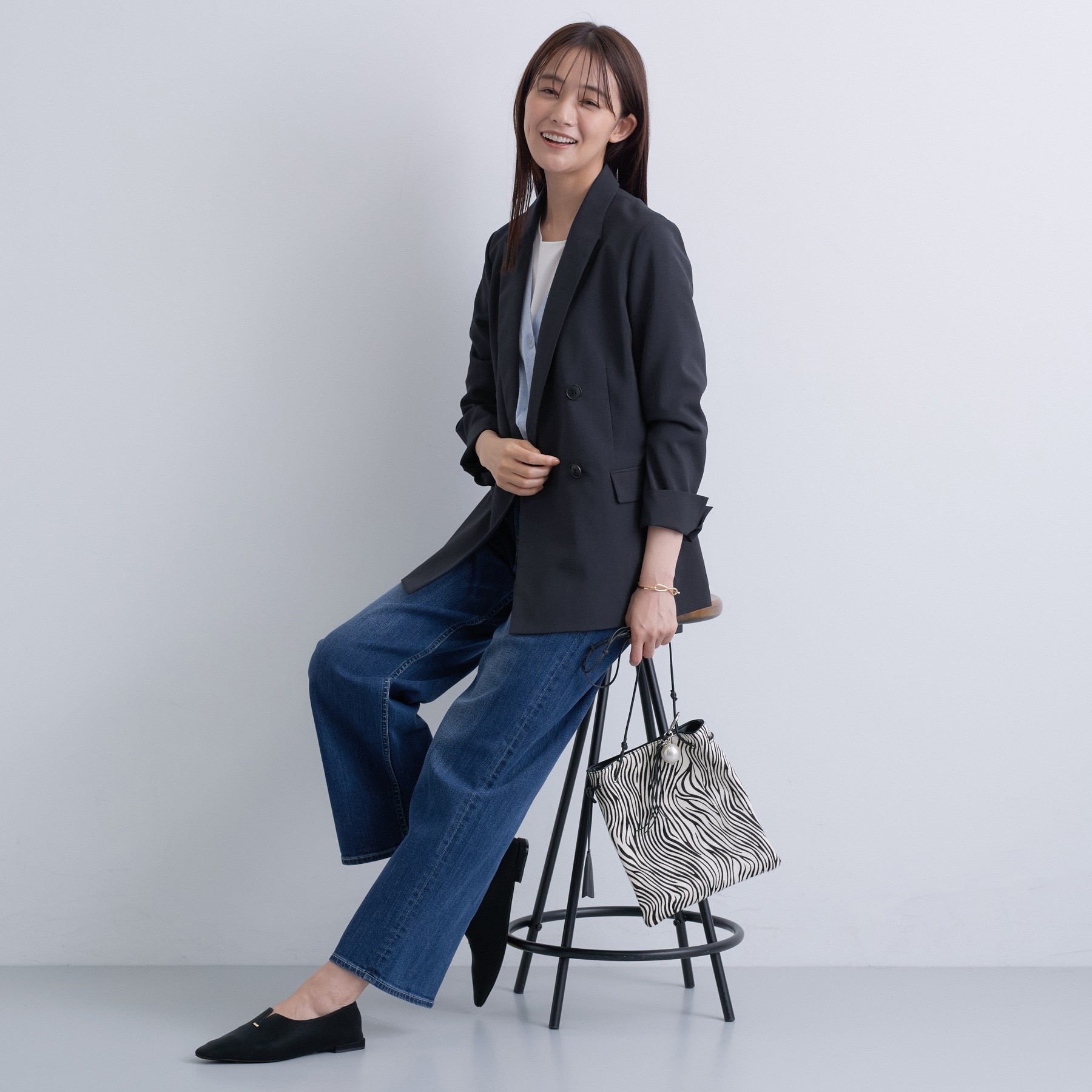 インディヴィ INDIVI 【UVケア】ライトダブルジャケット (ネイビー(094)) ネイビー(094)