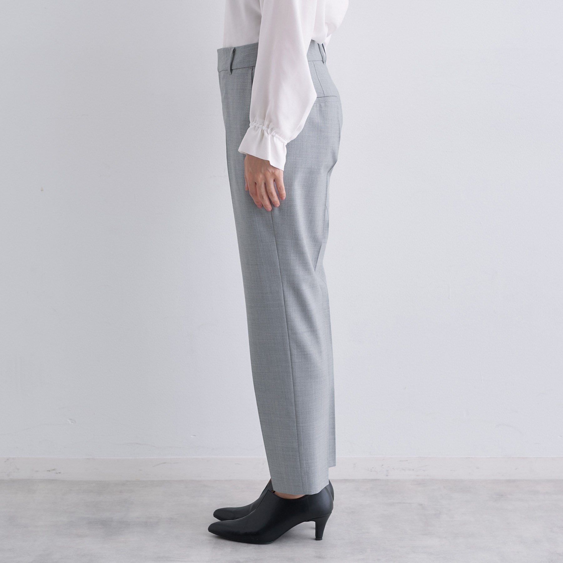 インディヴィ INDIVI 【ウール混】スティックパンツ (ブラック(019)) ブラック(019)