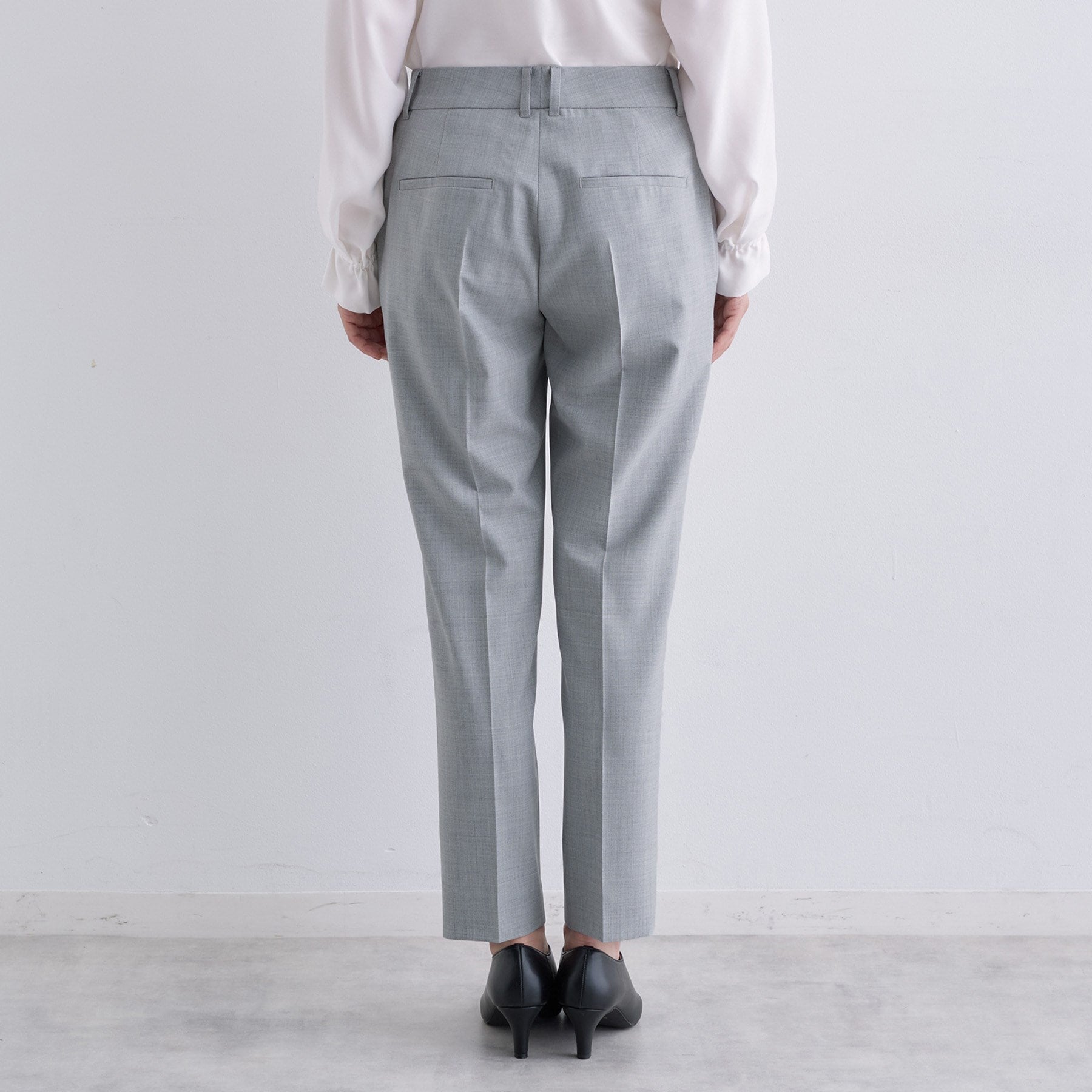 インディヴィ INDIVI 【ウール混】スティックパンツ (ブラック(019)) ブラック(019)