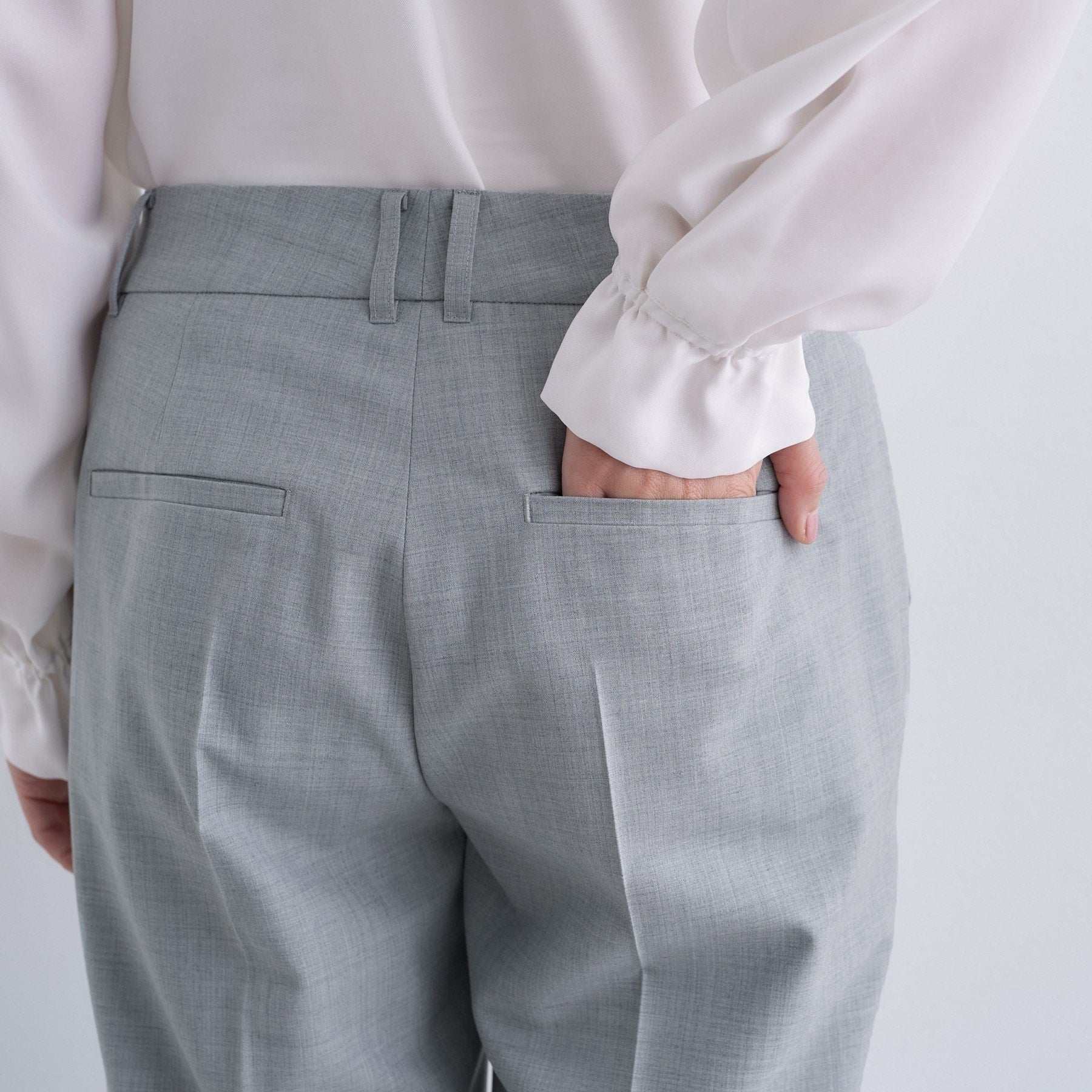 インディヴィ INDIVI 【ウール混】スティックパンツ (ブラック(019)) ブラック(019)