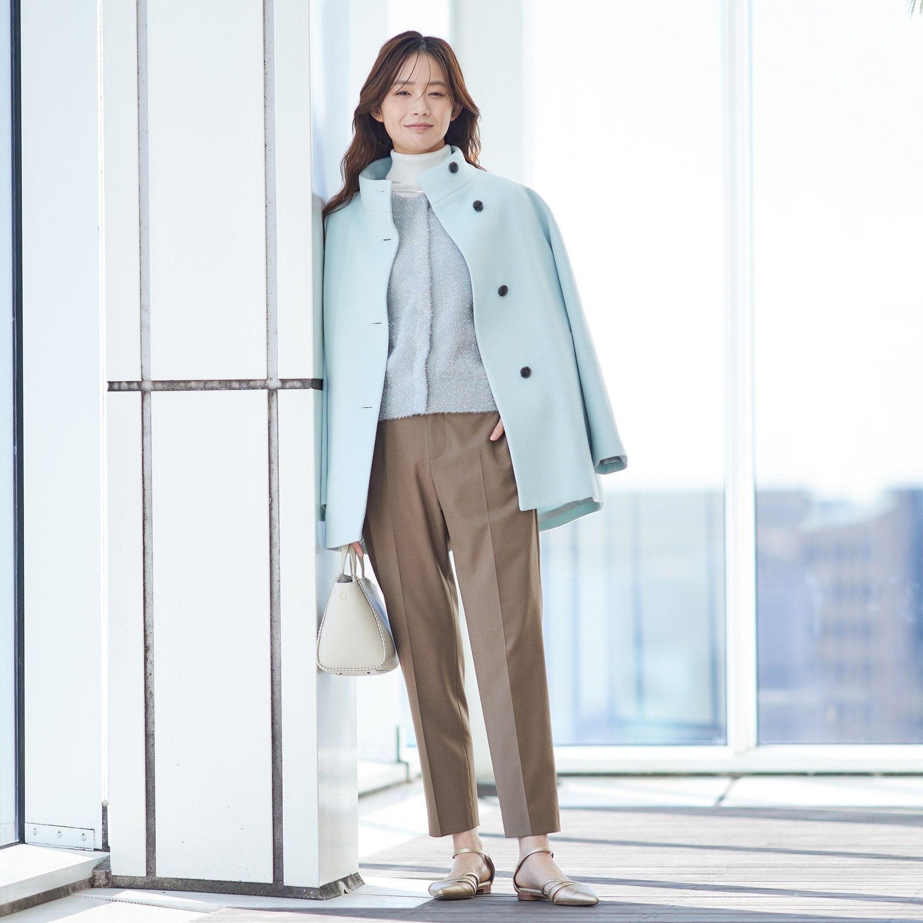 インディヴィ INDIVI 【ウール混】スティックパンツ (ブラック(019)) ブラック(019)