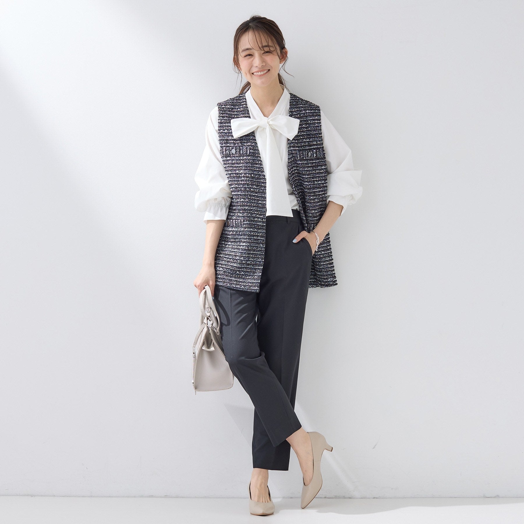 インディヴィ INDIVI 【ウール混】スティックパンツ (ブラック(019)) ブラック(019)