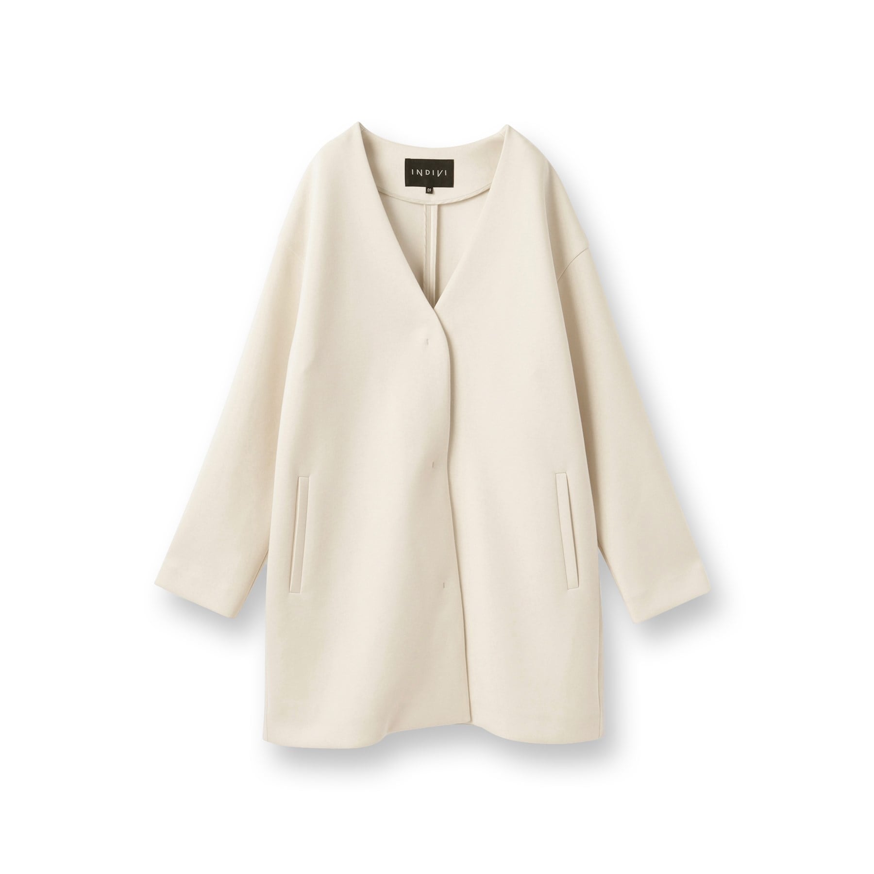 インディヴィ INDIVI 【ダンボール素材】ノーカラーIライン ライトコート (ライトグレー(611)) ライトグレー(611)