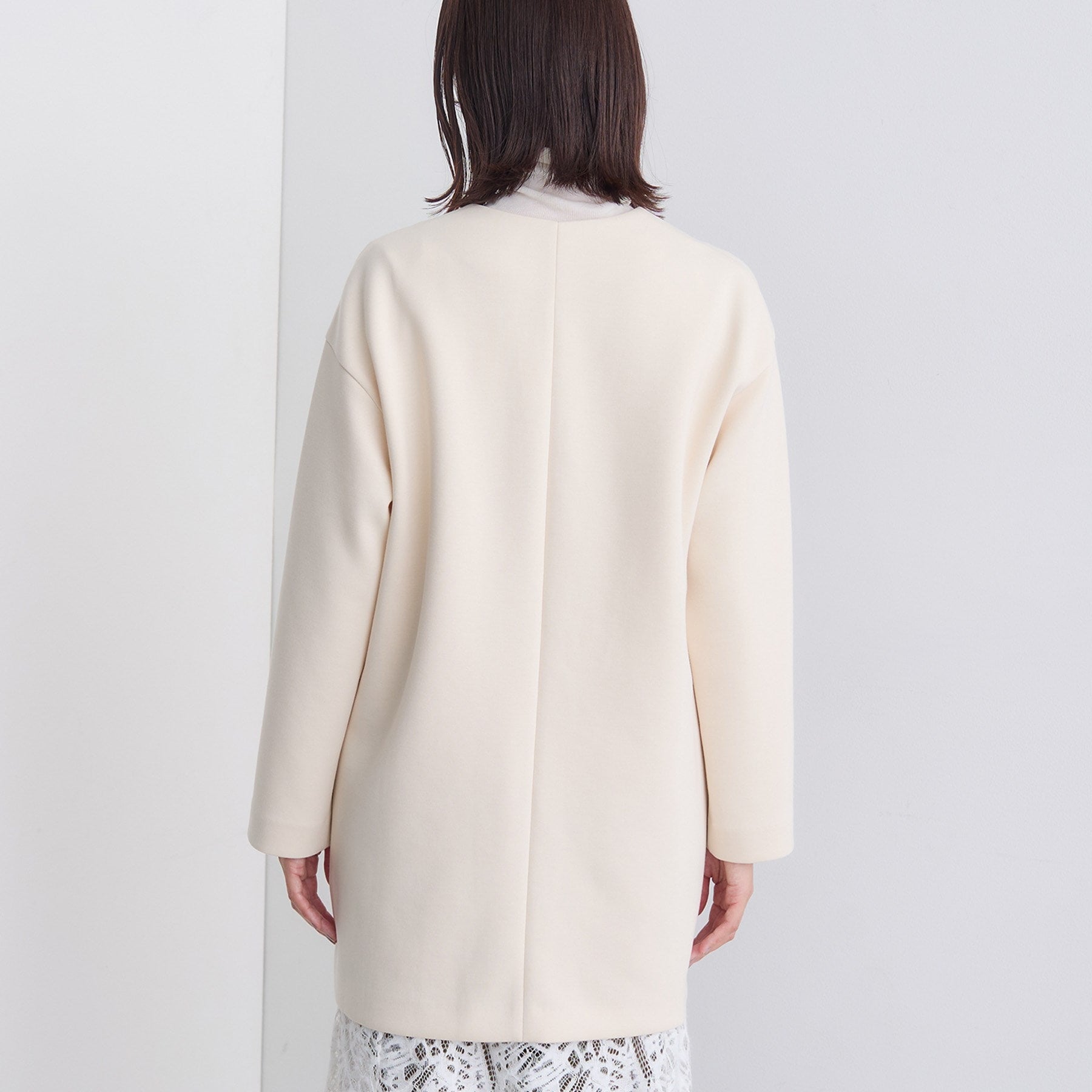 インディヴィ INDIVI 【ダンボール素材】ノーカラーIライン ライトコート (ライトグレー(611)) ライトグレー(611)