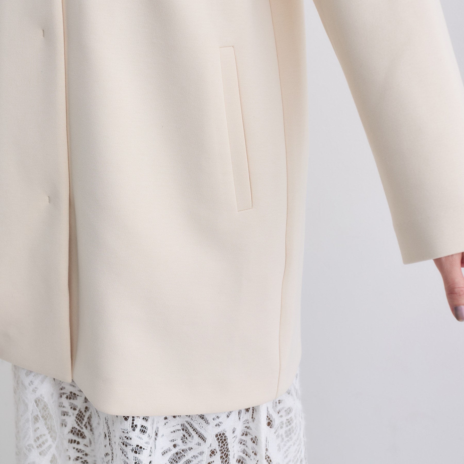 インディヴィ INDIVI 【ダンボール素材】ノーカラーIライン ライトコート (ライトグレー(611)) ライトグレー(611)