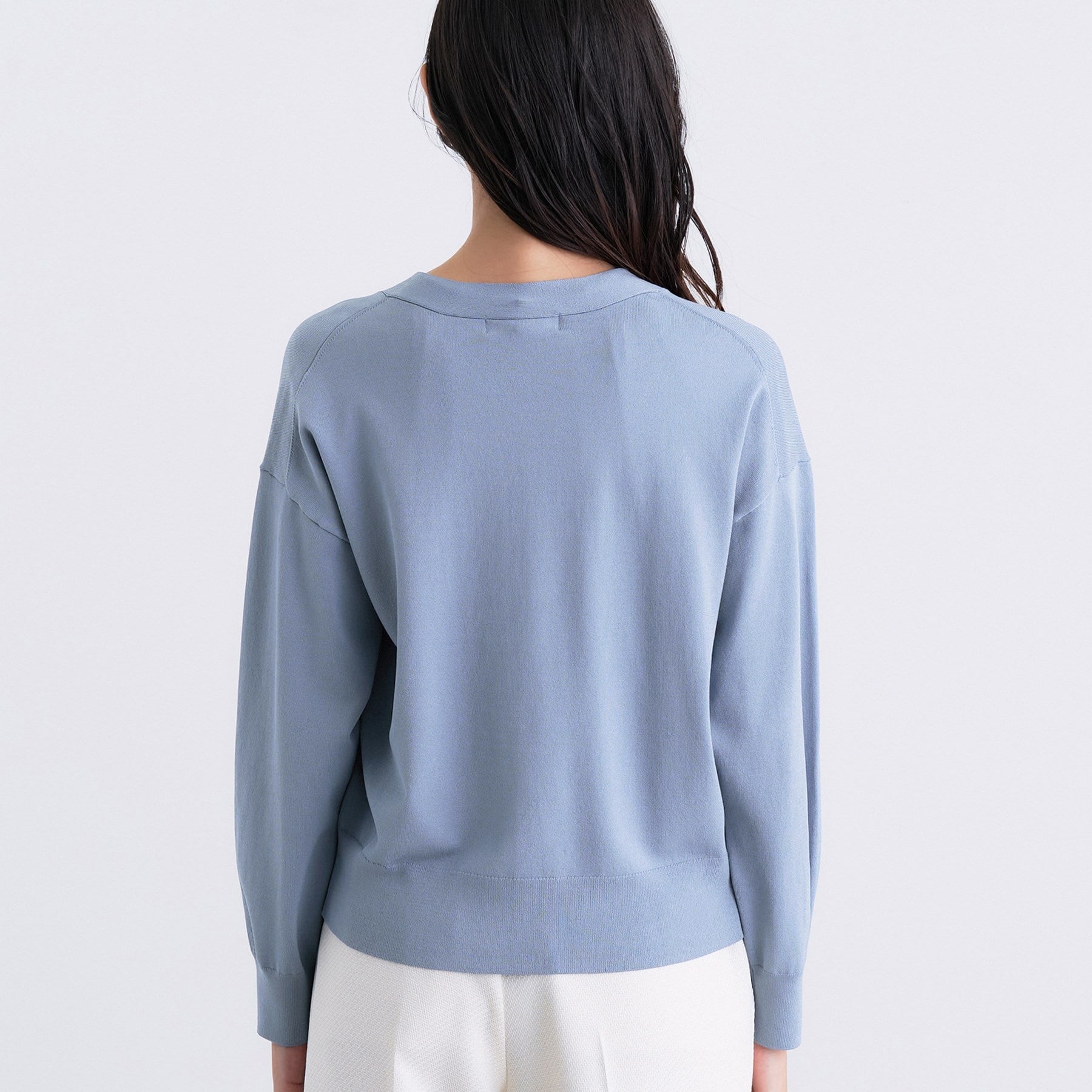 インディヴィ INDIVI Vネック ストレッチカーディガン (グレージュ(050)) グレージュ(050)