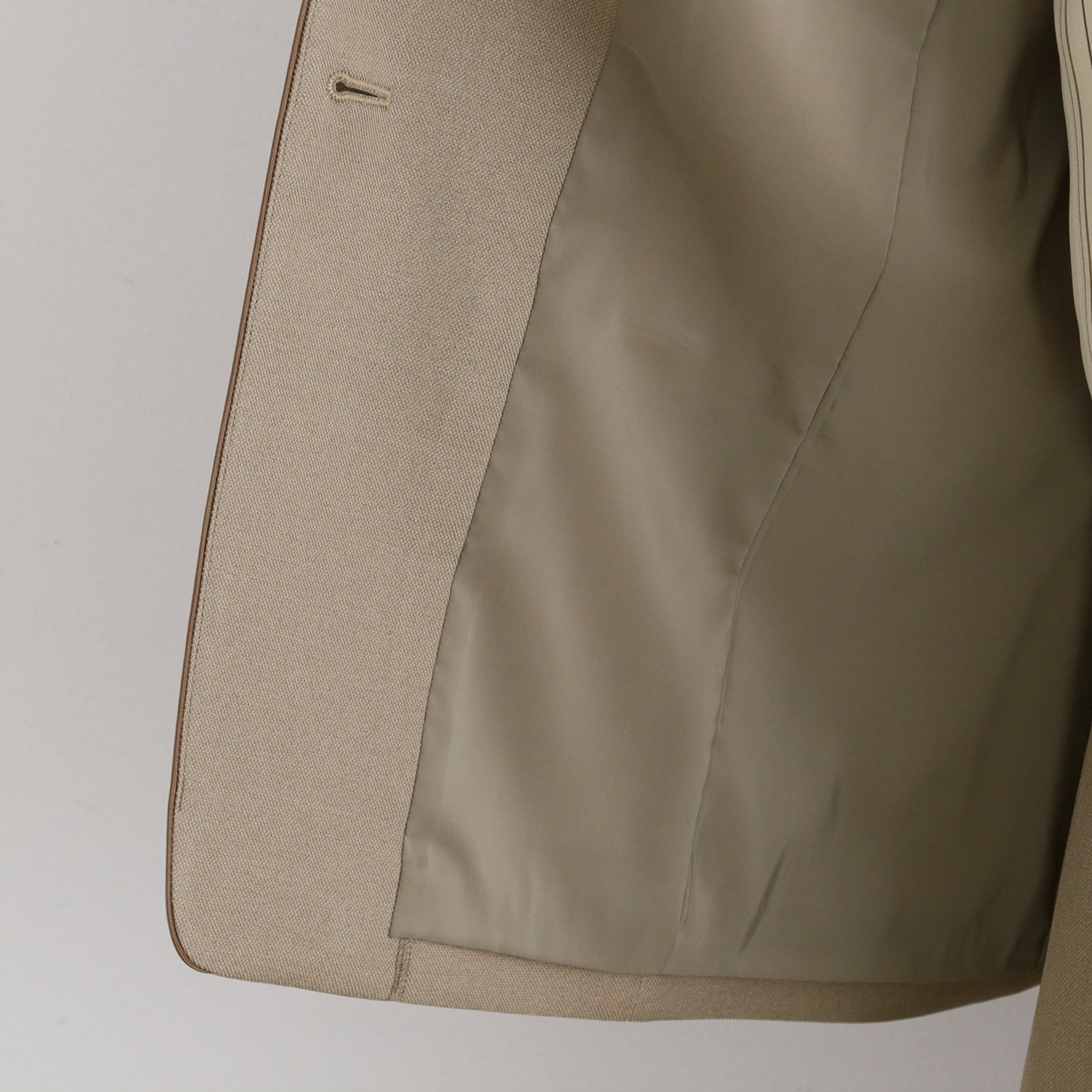 インディヴィ INDIVI 【洗える/UVケア/定番スーツ】ウール調ノーカラージャケット (ピンクベージュ(053)) ピンクベージュ(053)