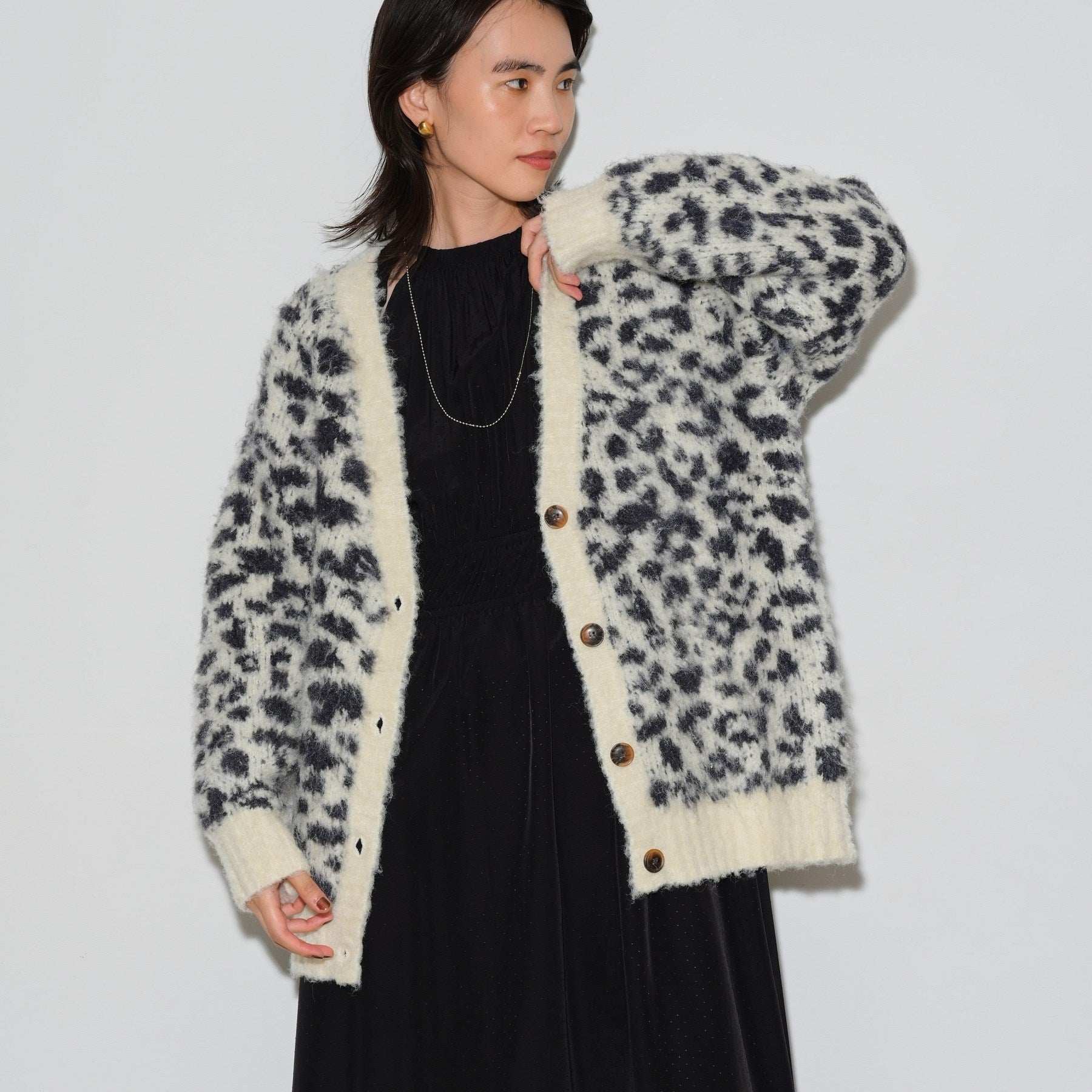 GALLEST LEOPARD FEATHER CARDIGAN