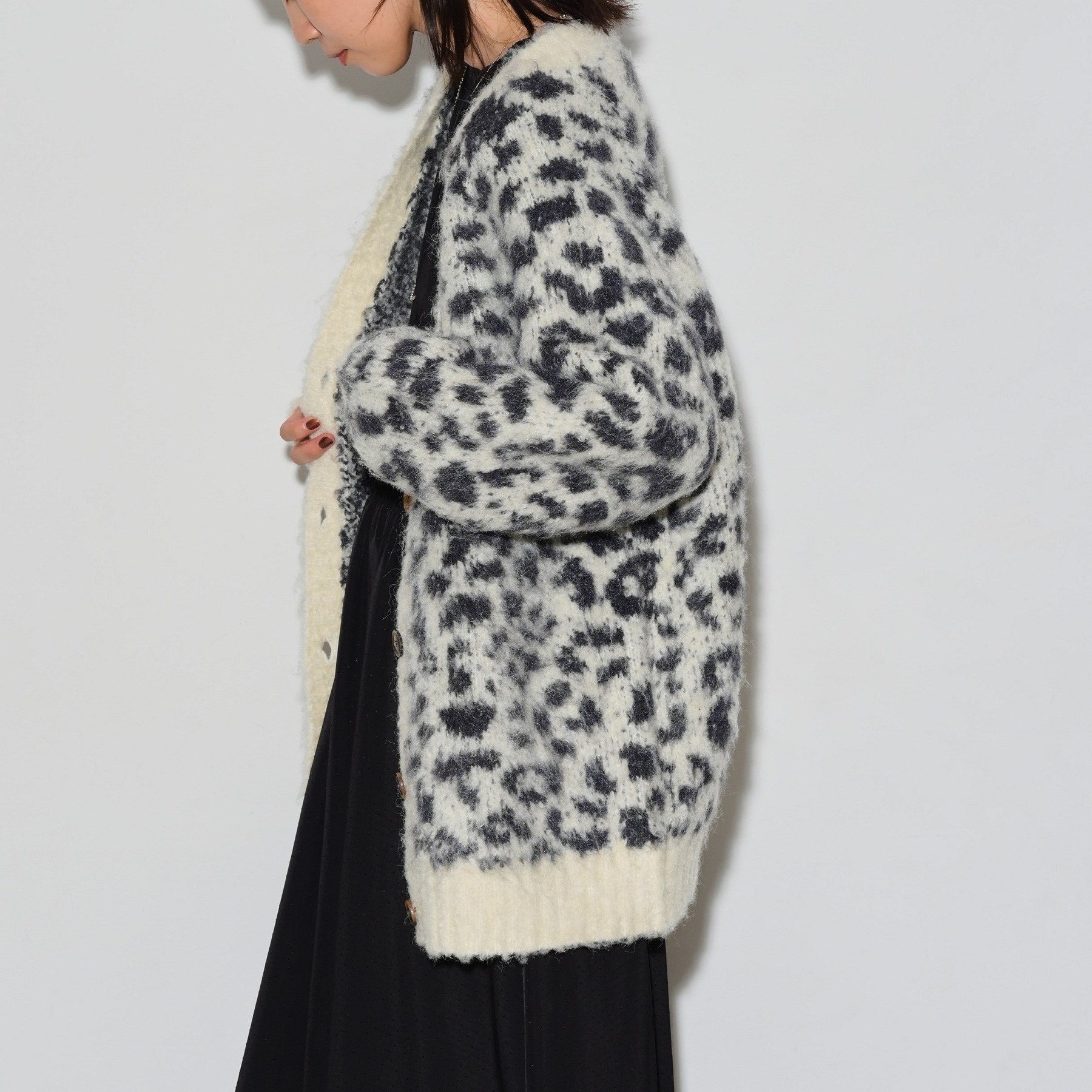 GALLEST LEOPARD FEATHER CARDIGAN