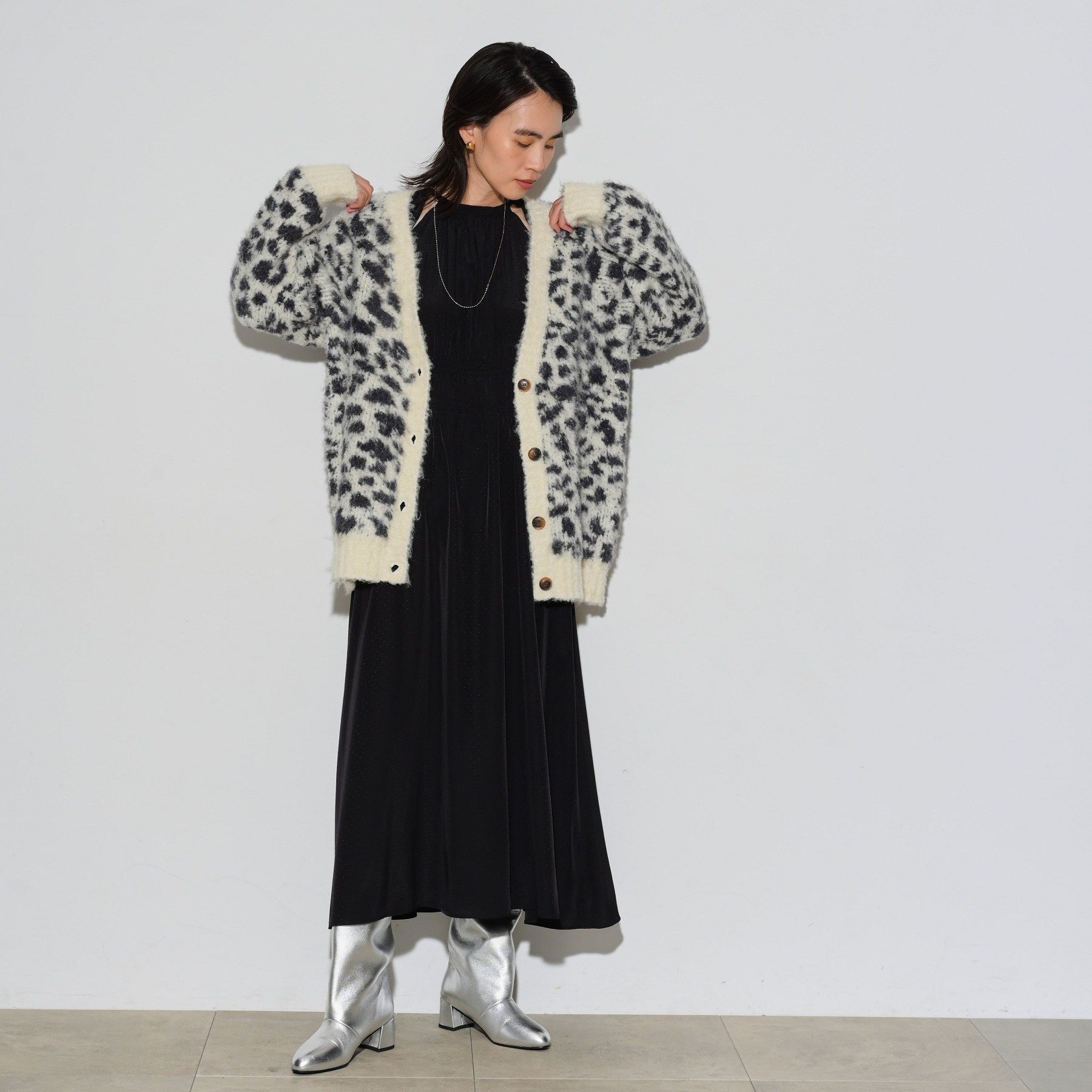 GALLEST LEOPARD FEATHER CARDIGAN