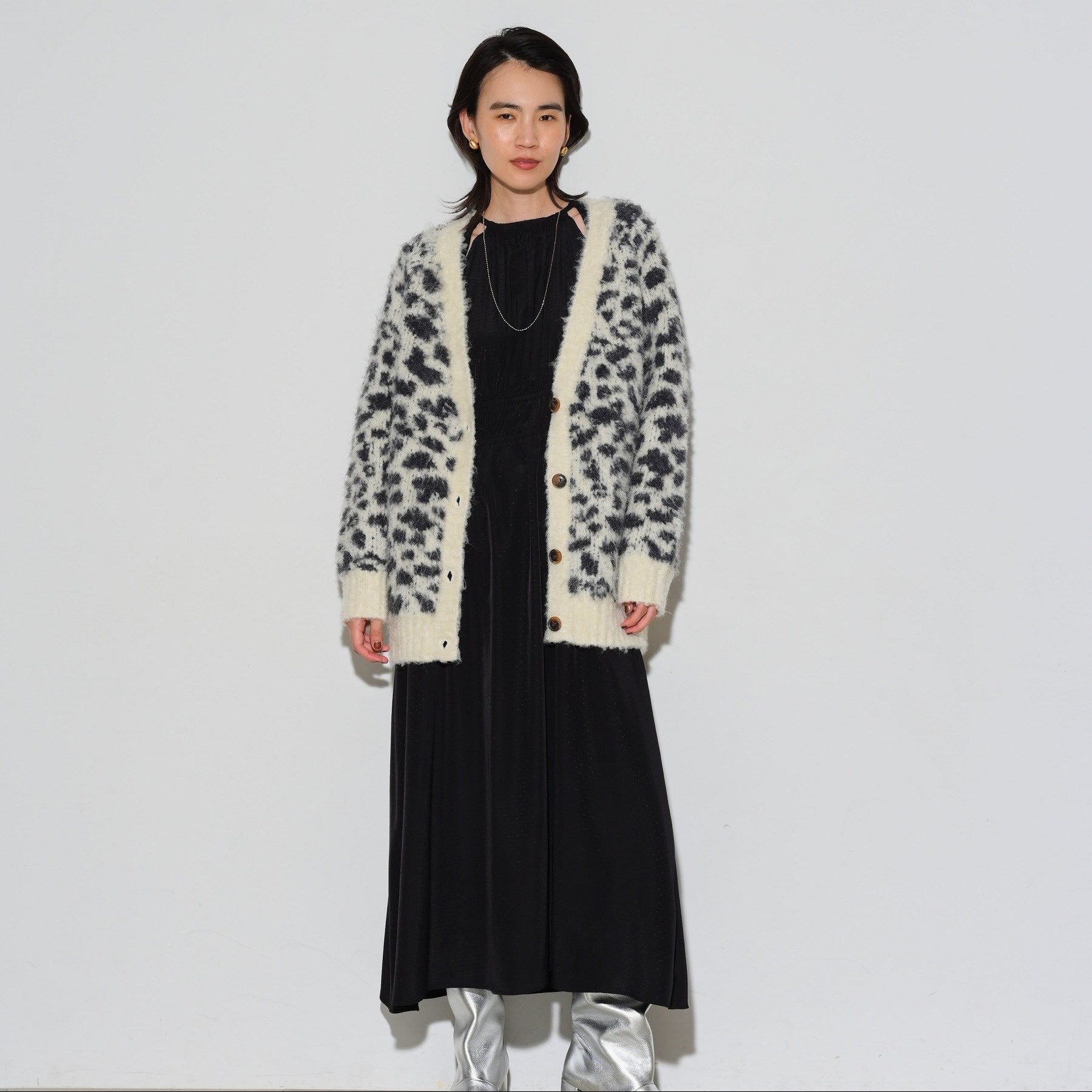 GALLEST LEOPARD FEATHER CARDIGAN