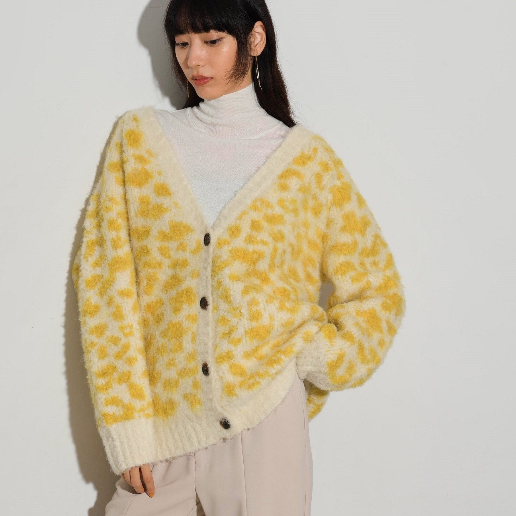 GALLEST LEOPARD FEATHER CARDIGAN