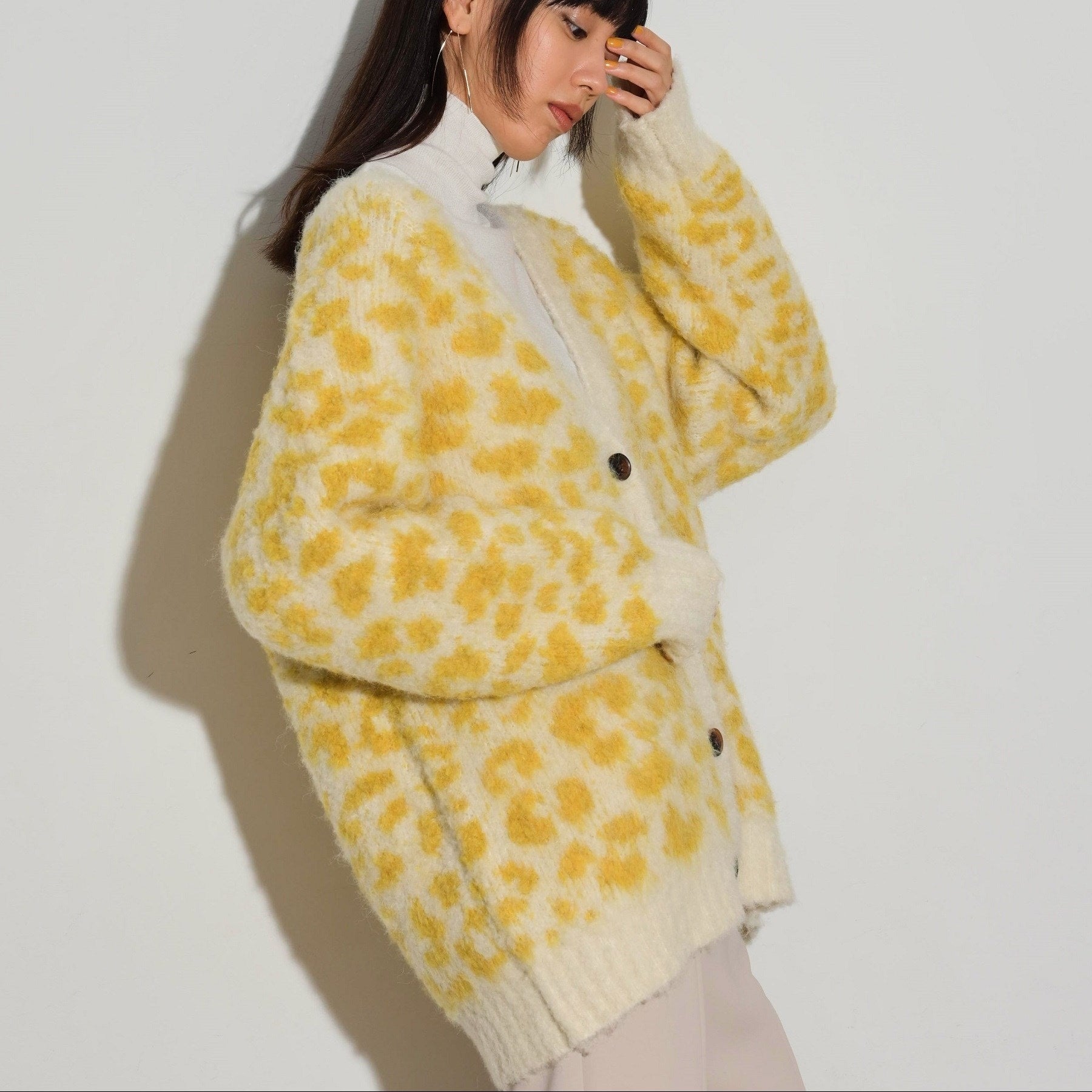 GALLEST LEOPARD FEATHER CARDIGAN